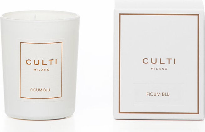 Świeca zapachowa Culti Ficum Blu 70 g biała w błyszczącym szkle