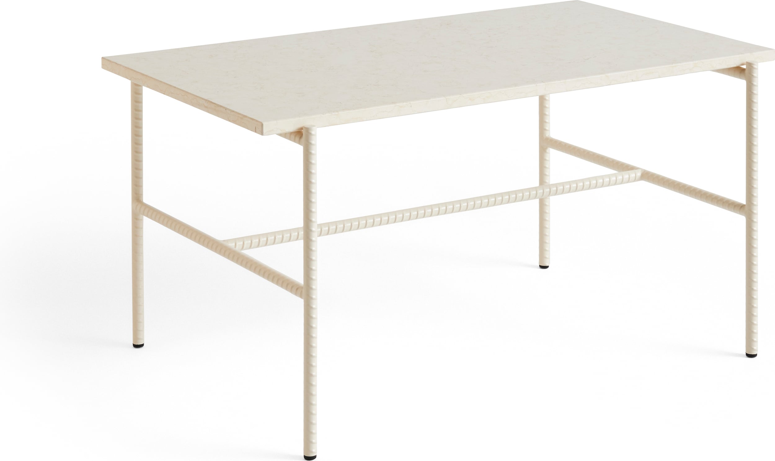 Stolik kawowy Rebar 80 x 49 x 40 5 cm beżowy marmur