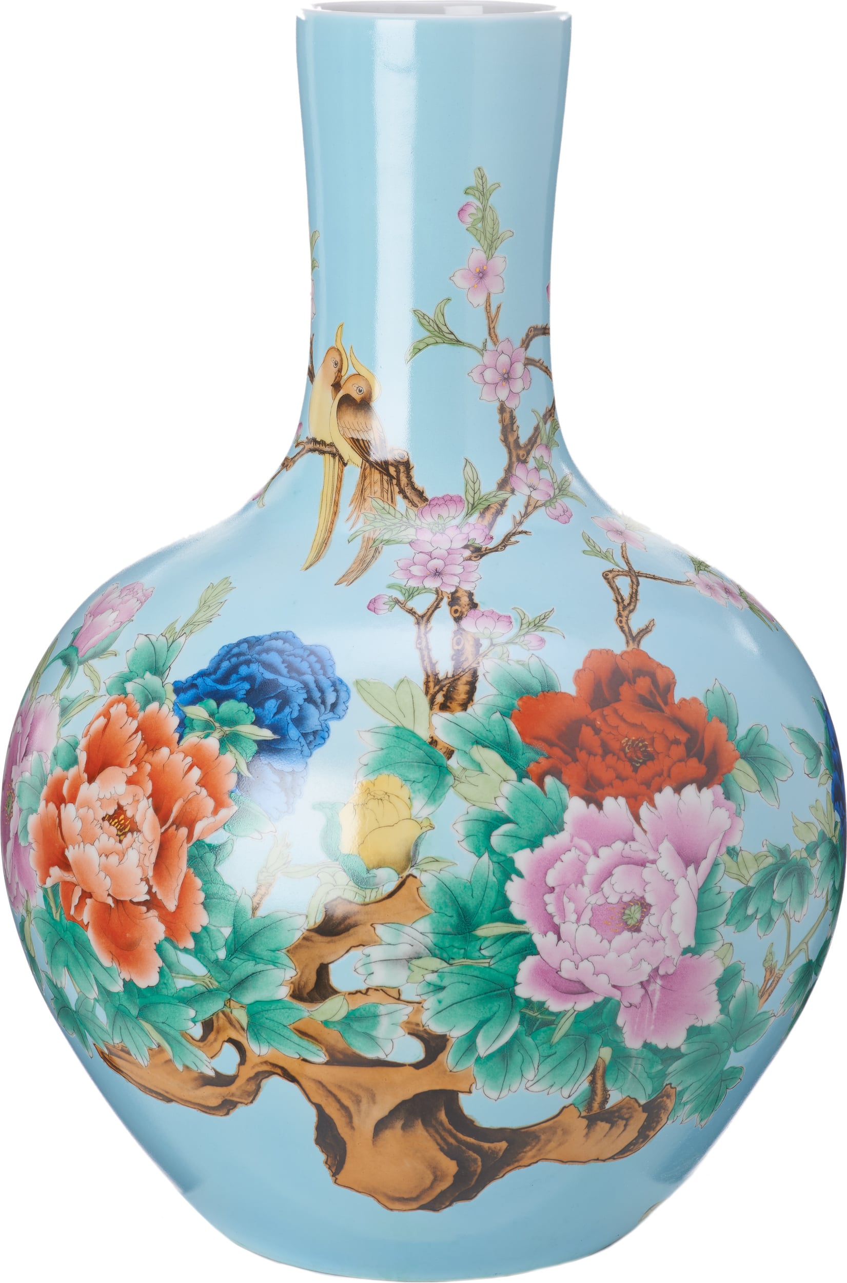 Wazon Ball Body w kwiaty 57 cm błękitny