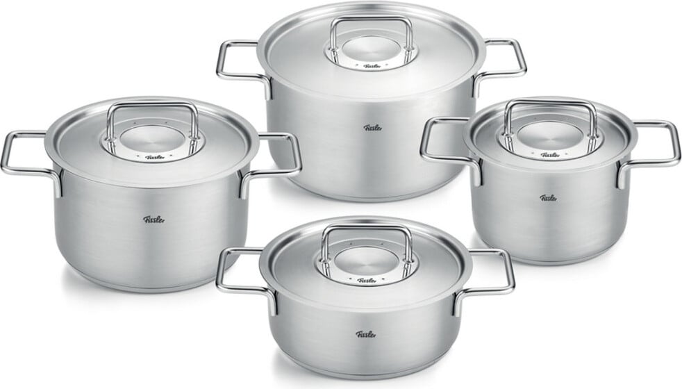 Zestaw garnków Pure Collection z metalowymi pokrywkami 4 szt.
