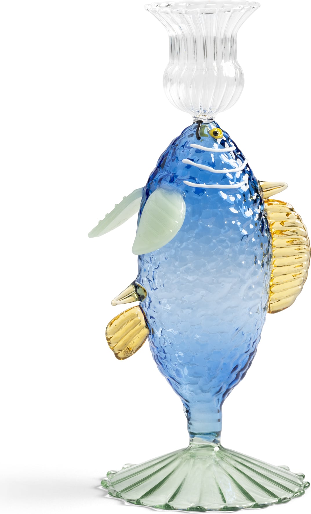 Świecznik na klasyczną świecę Fish niebieski