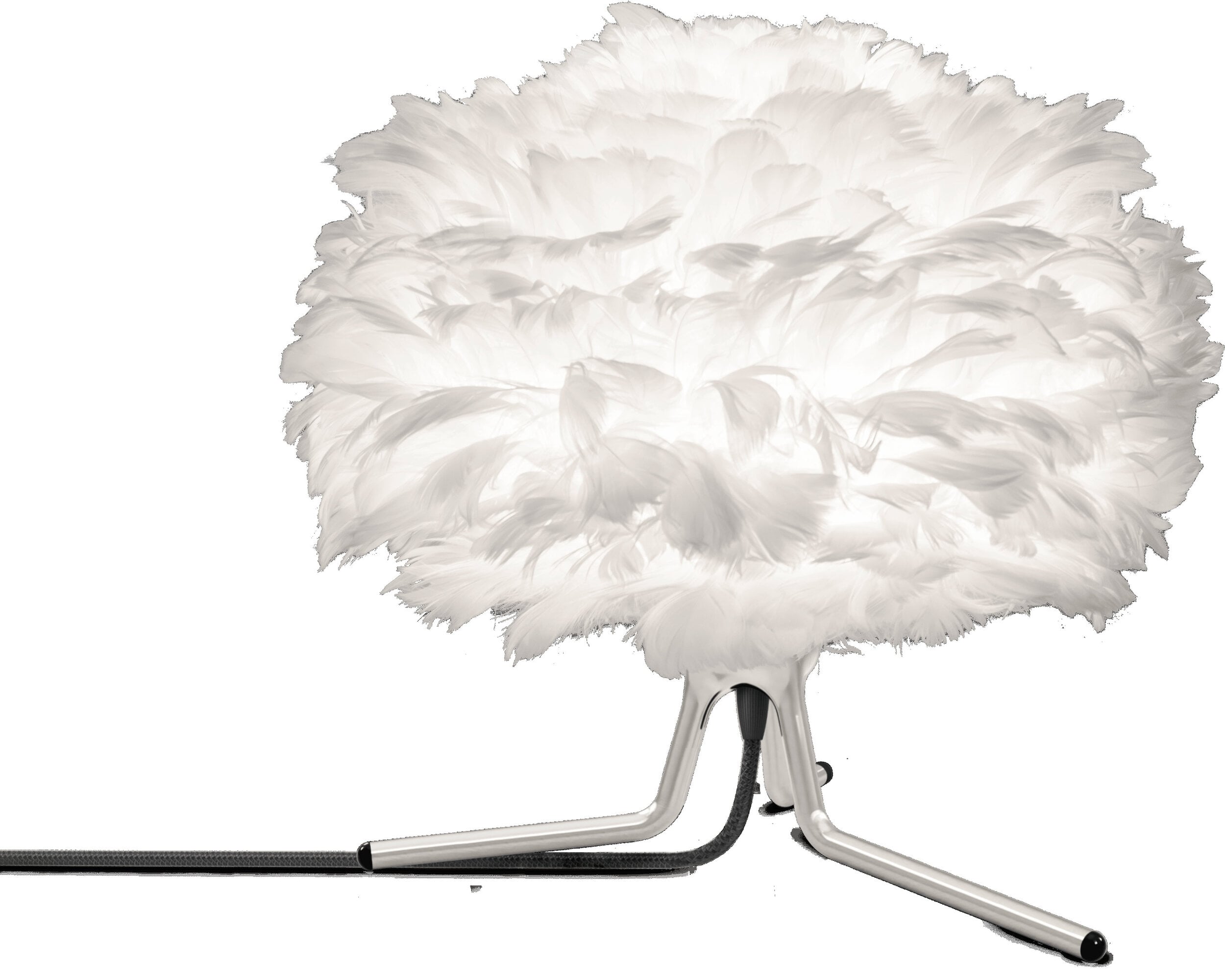 Lampa stołowa Eos 22 cm biała na niskim trójnogu srebrnym