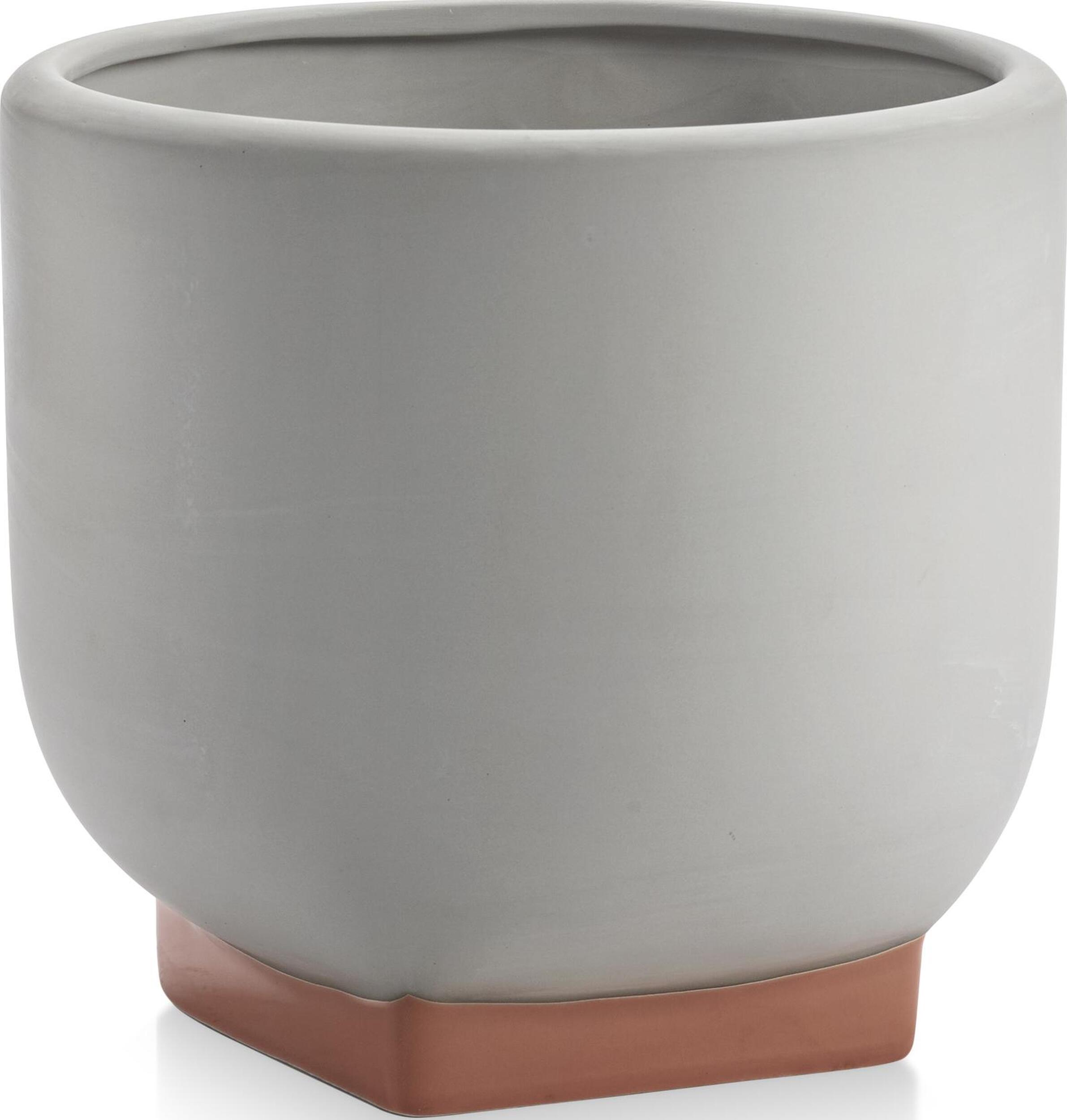 Osłonka na doniczkę Rosamar 26 cm szaro-pomarańczowa