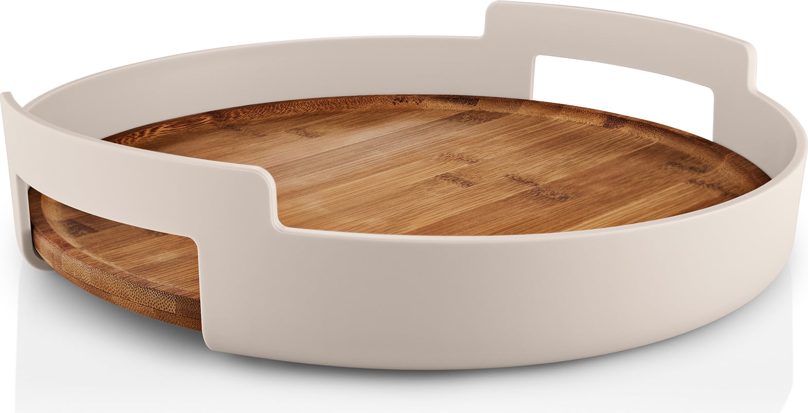 Taca do serwowania Nordic Kitchen okrągła 35 cm piaskowa bambusowa