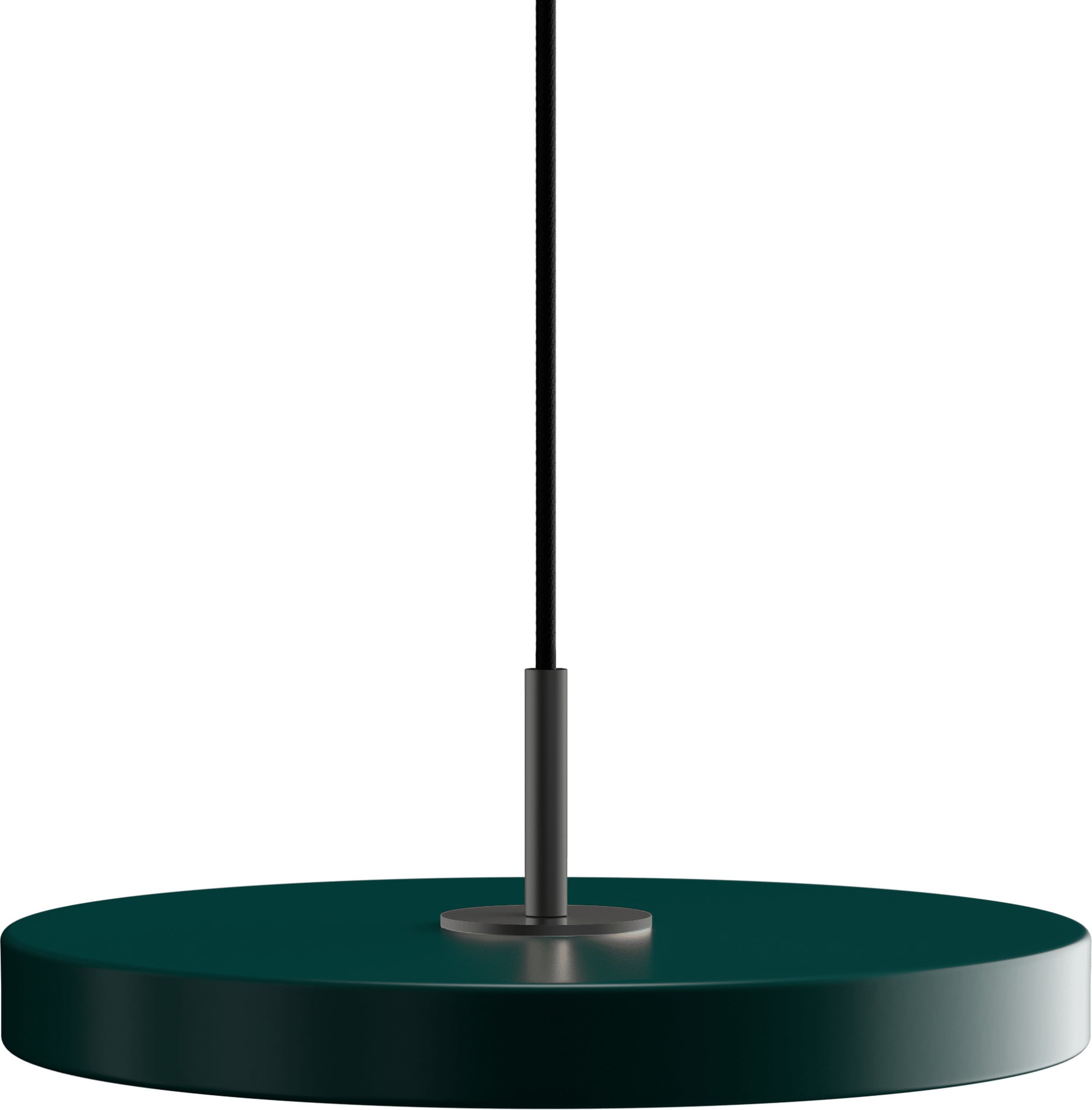 Lampa wisząca Asteria Plus 31 cm leśna zieleń z czarnym mocowaniem