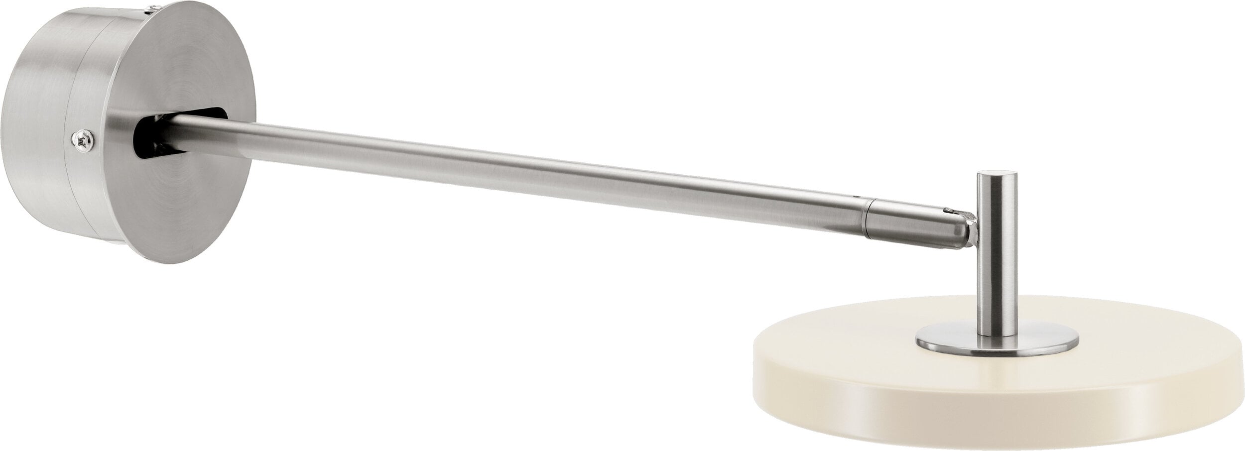 Kinkiet Asteria 42 cm perłowa biel ze srebrnym mocowaniem