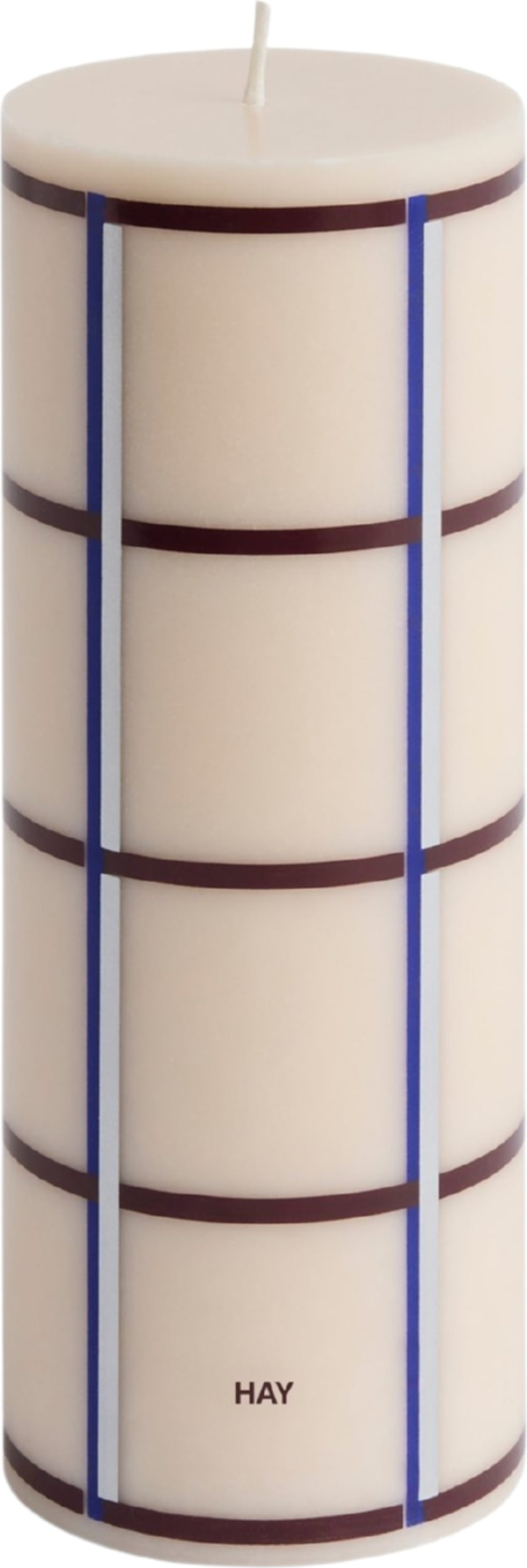 Świeca Column M kremowo-bordowa-srebrna