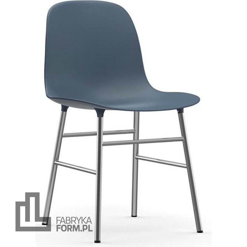 Krzesło Form chromowane nogi niebieskie