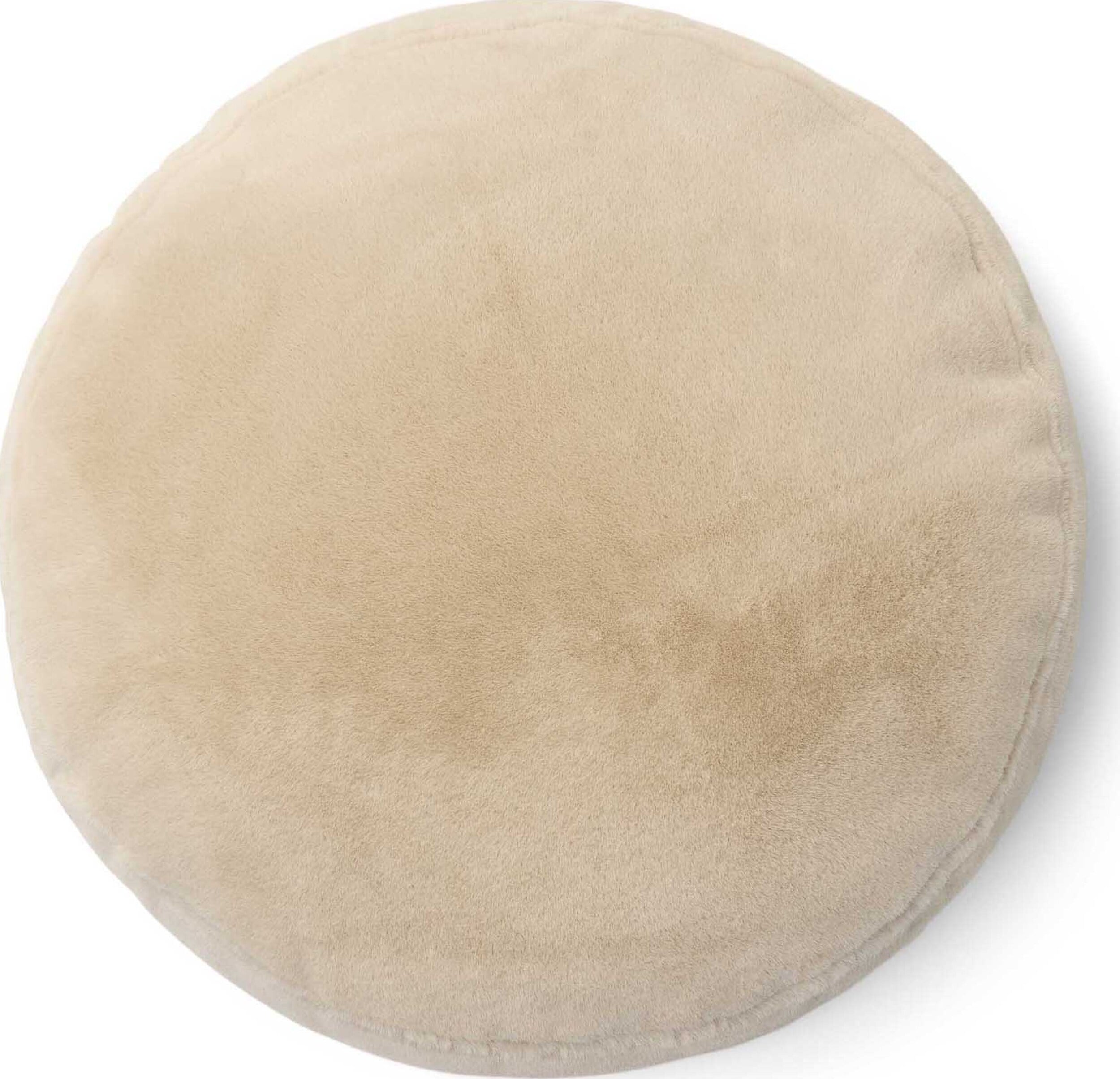 Poduszka dekoracyjna Mads Furry okrągła 45 cm beżowa