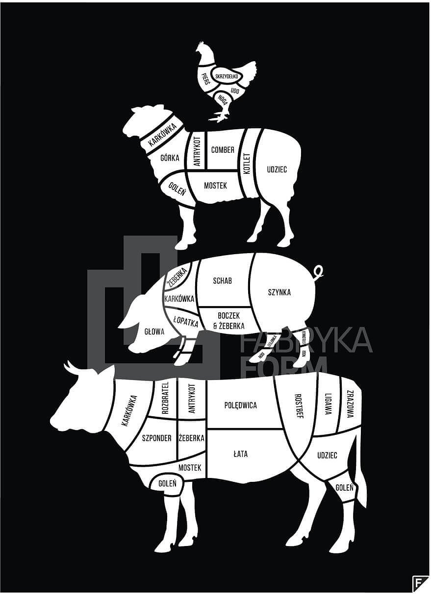 Plakat U Rzeźnika czarny 21 x 30 cm
