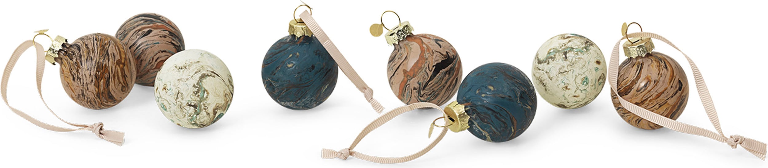 Bombki Ferm Living S marmurowe 8 szt.