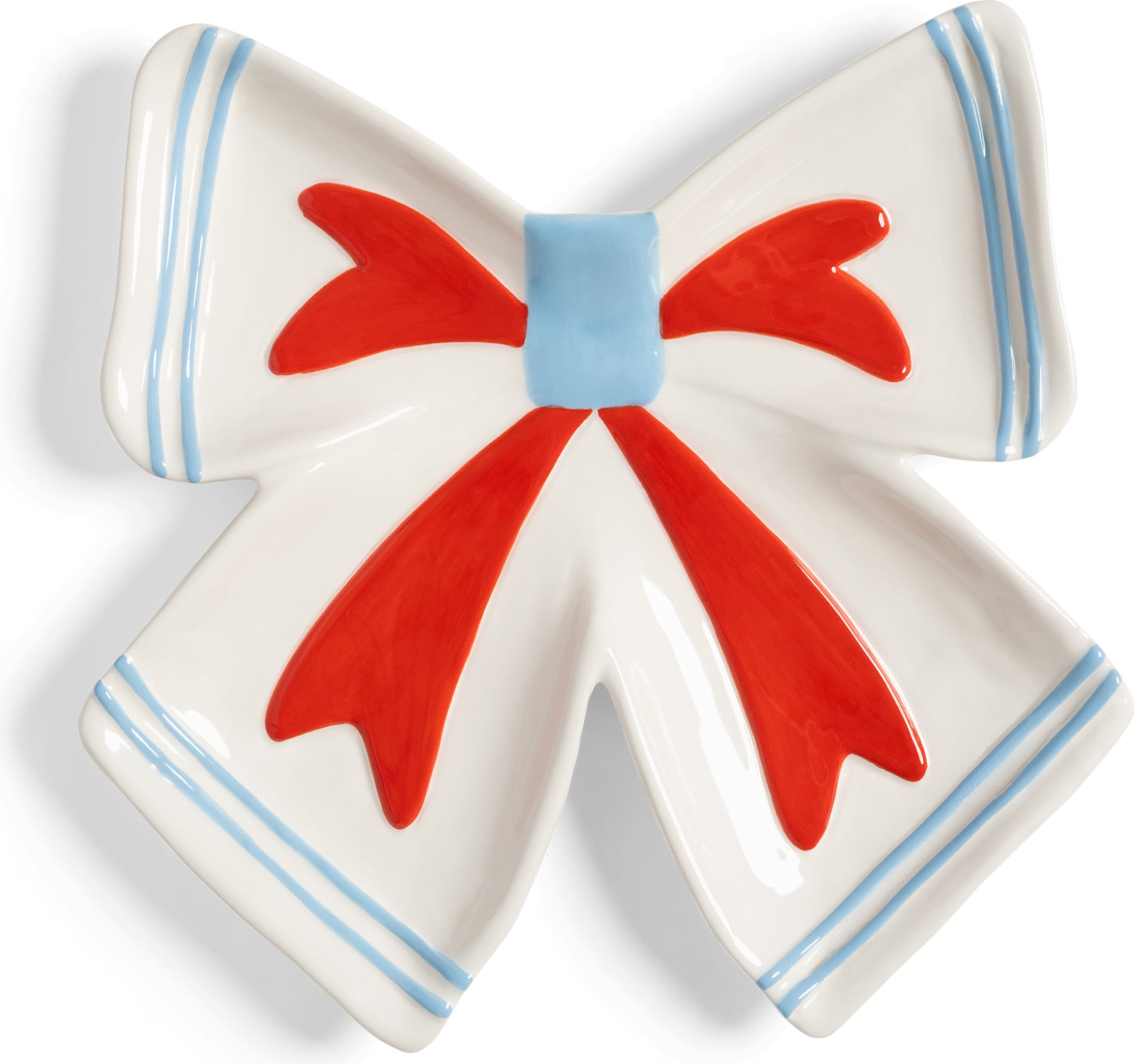 Talerz na przekąski Ribbon 22 cm kremowy