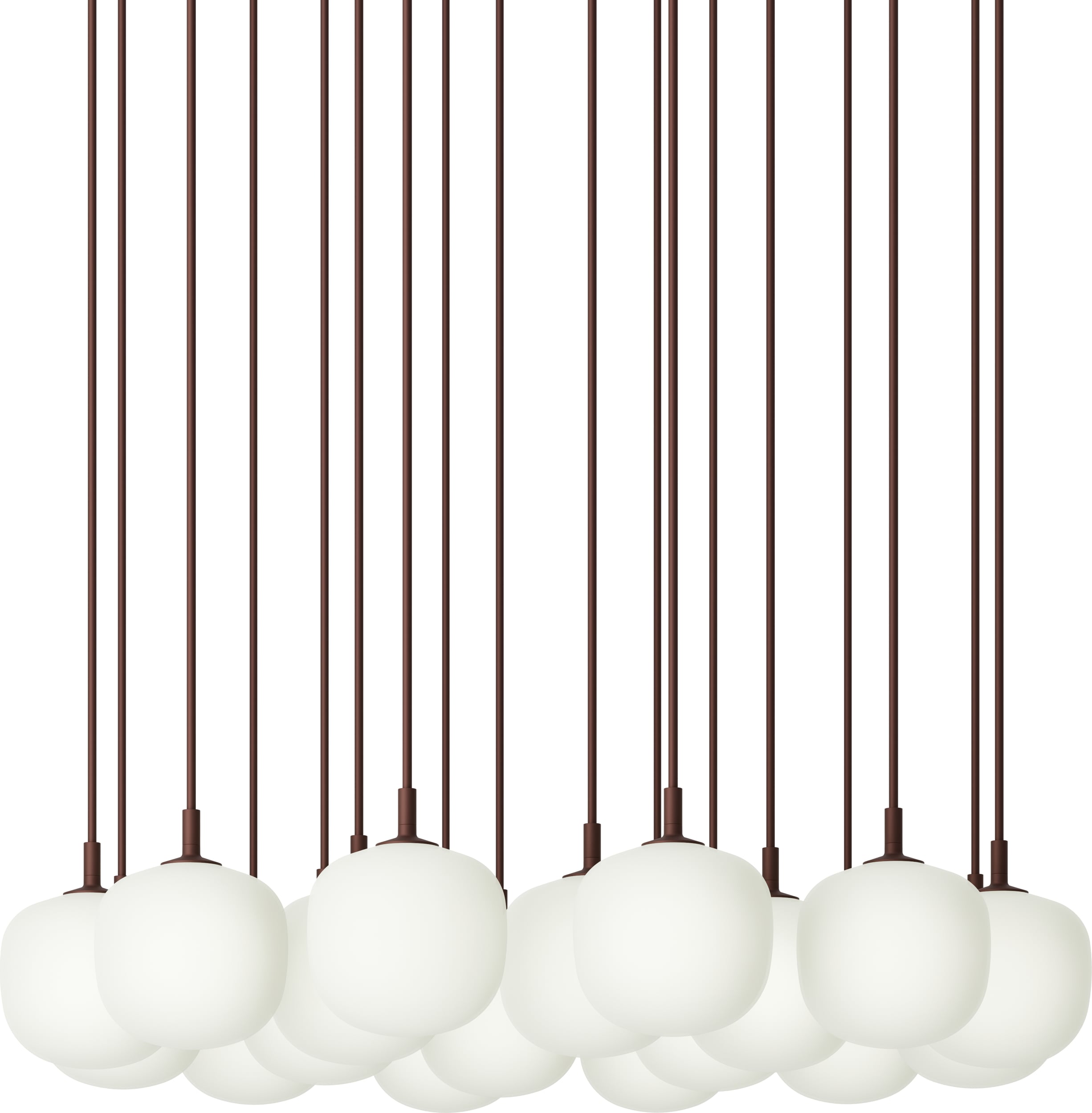 Lampa wisząca Rime 18-punktowa 12 cm ciemnoczerwona