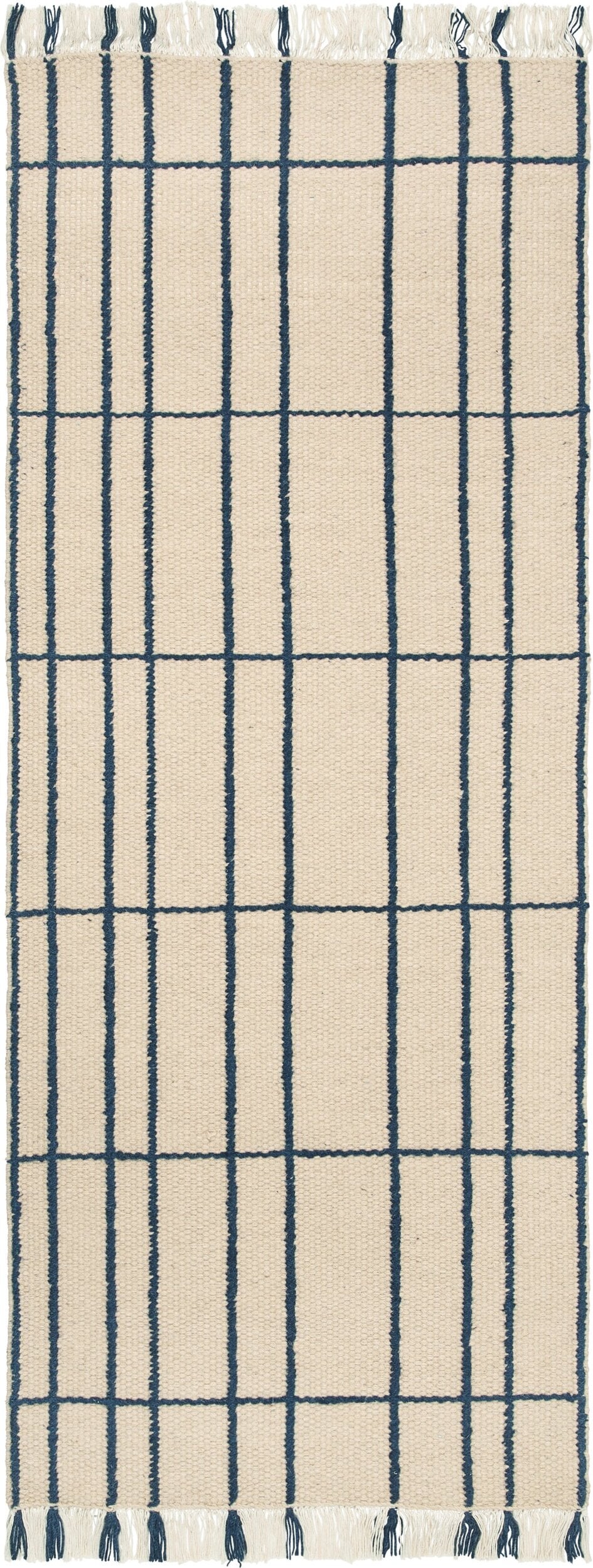 Chodnik Sen w kratkę 80 x 200 cm beżowo-granatowy