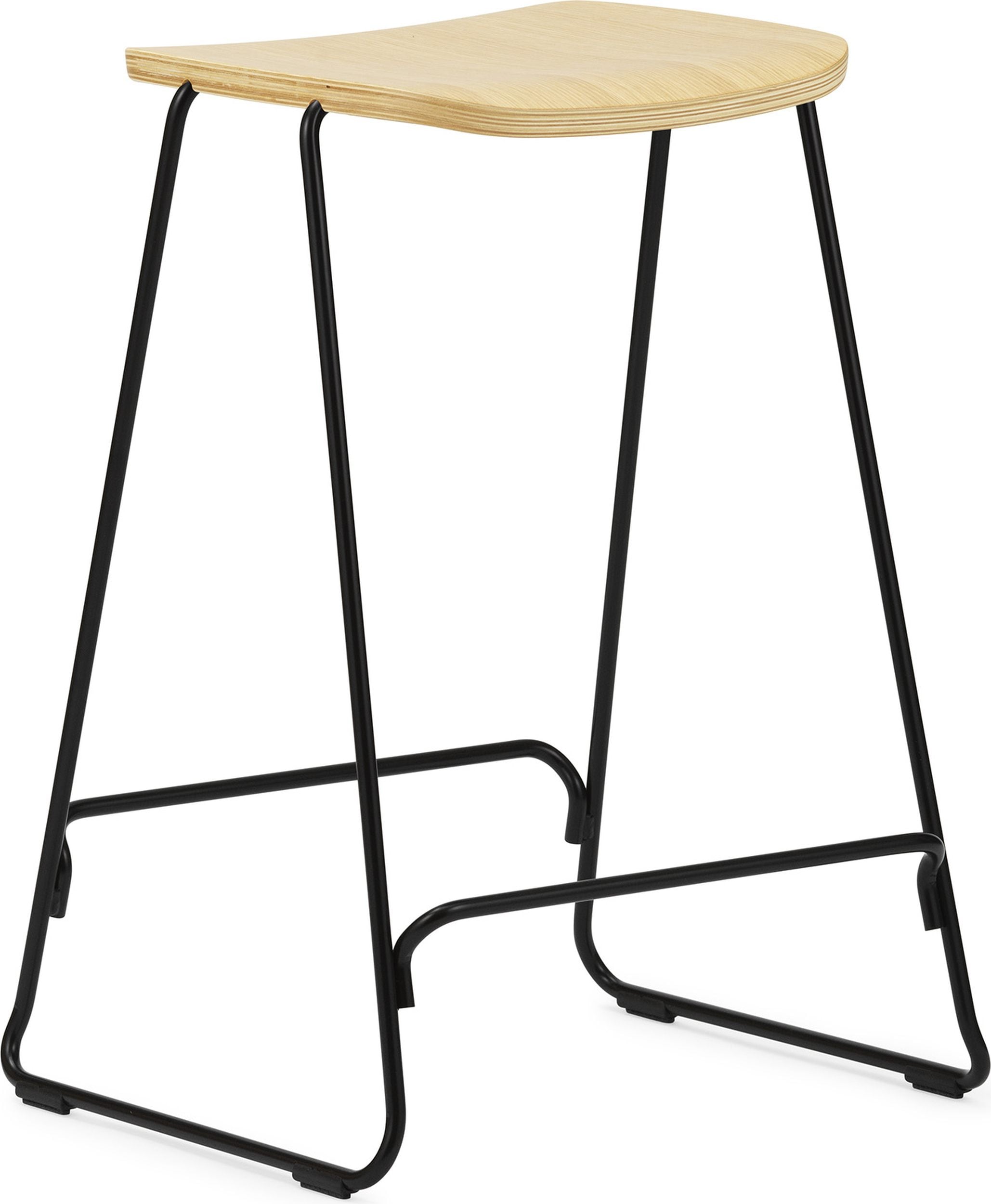 Stołek barowy Just 65 cm jasny dąb z czarną podstawą