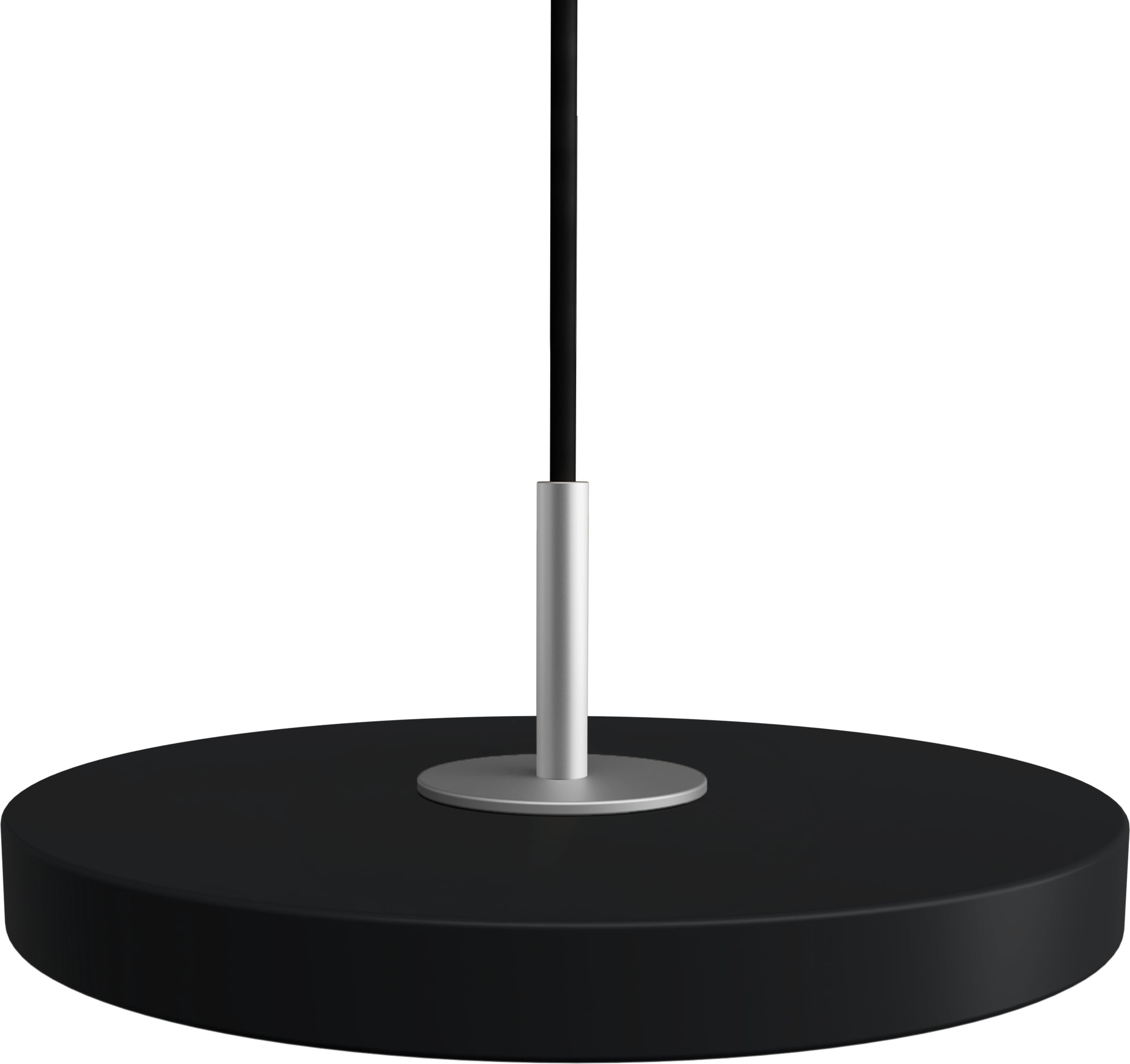 Lampa wisząca Asteria Micro czarna ze srebrnym mocowaniem