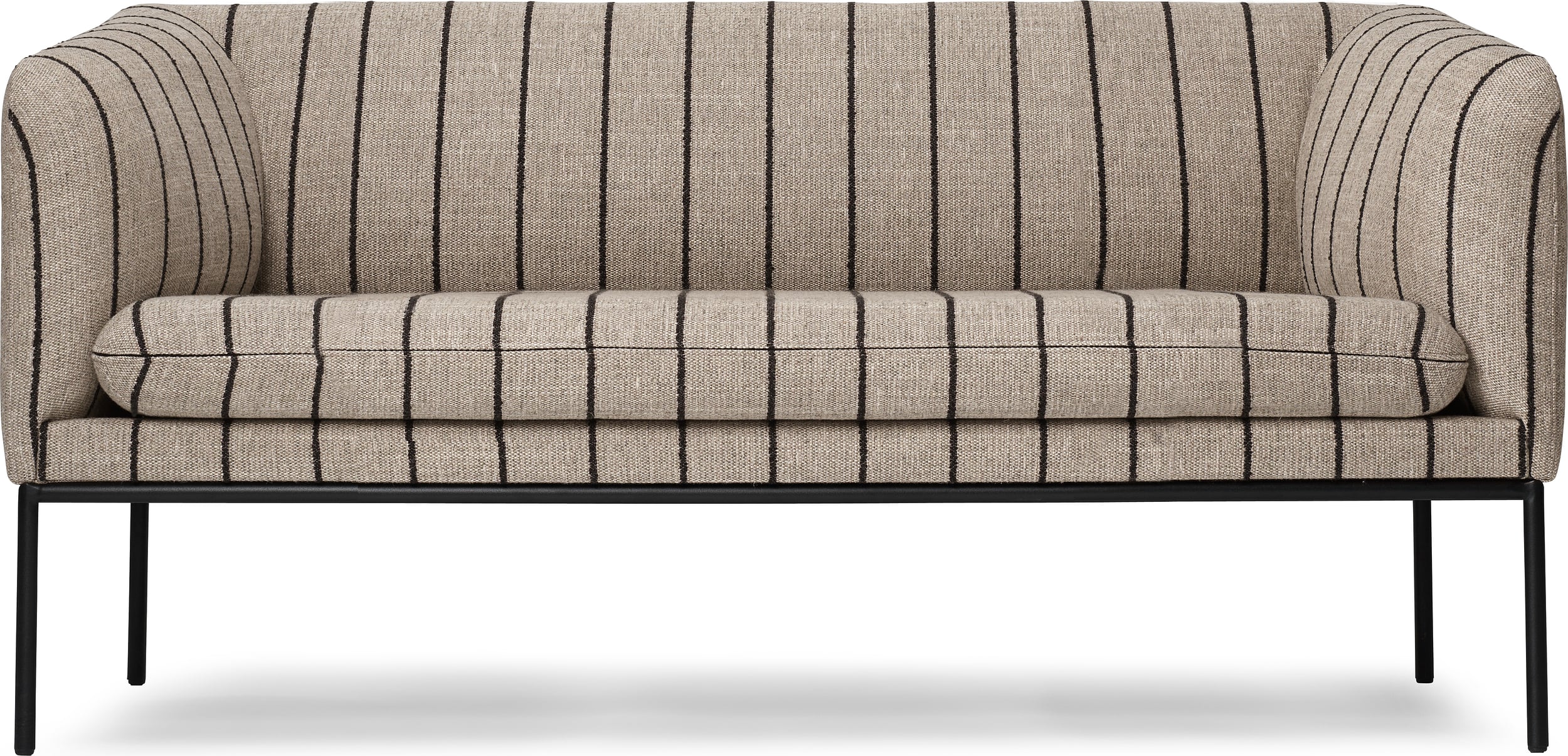 Sofa dwuosobowa Turn w paski beżowo-czarna