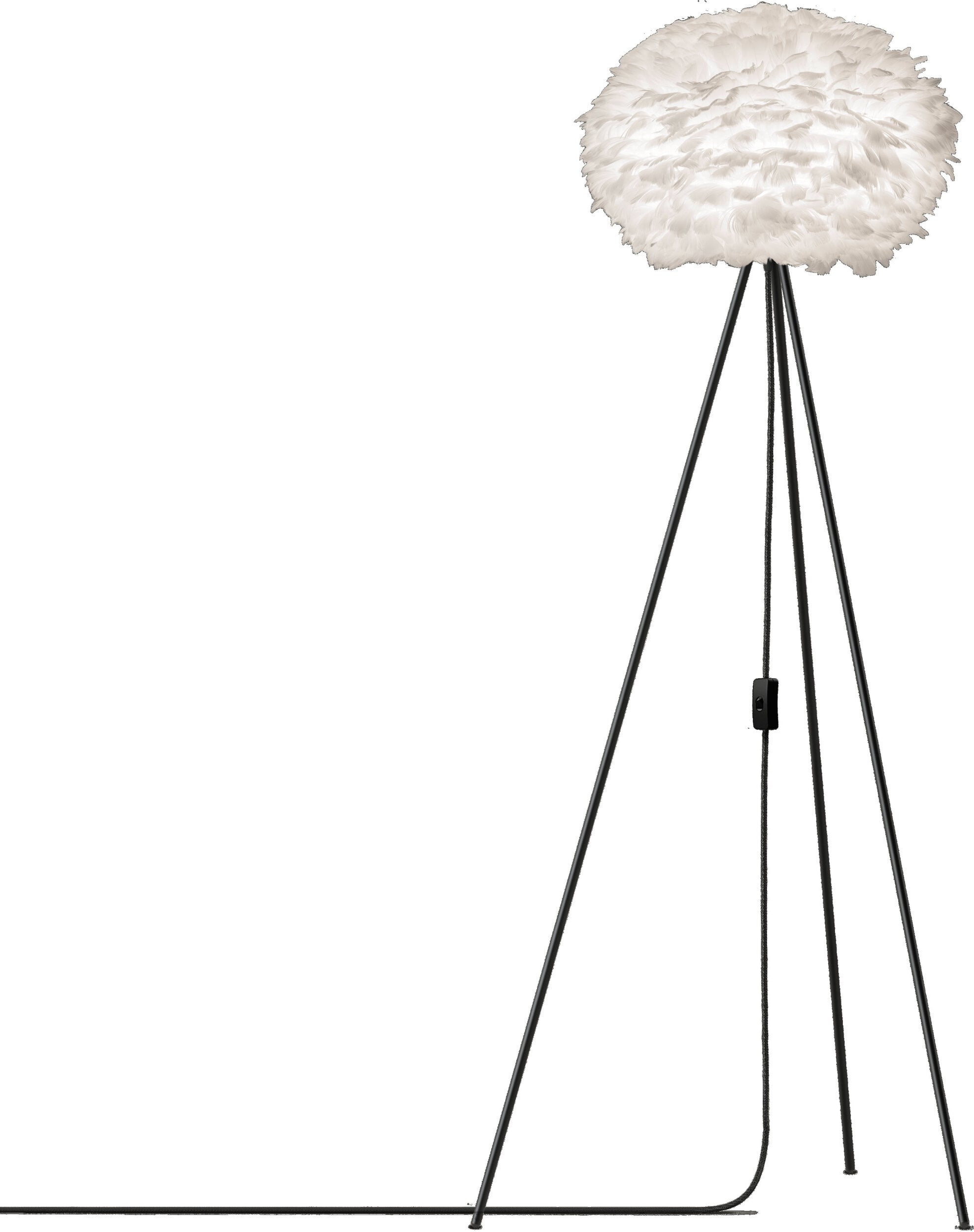 Lampa podłogowa Eos 45 cm biała na czarnym trójnogu