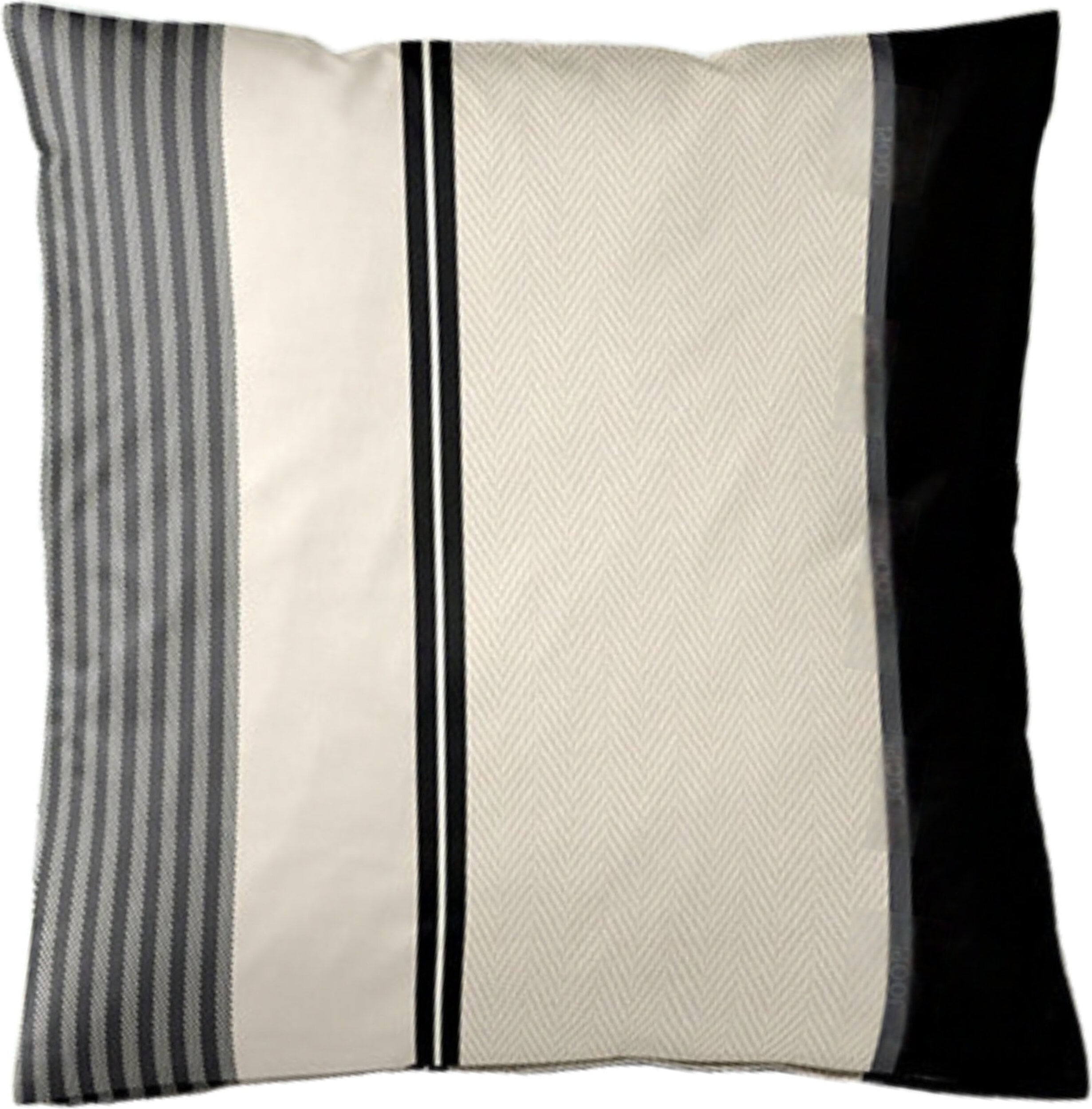 Poszewka na poduszkę Herringbone Stripes 80 x 80 cm Black z bawełny satynowej