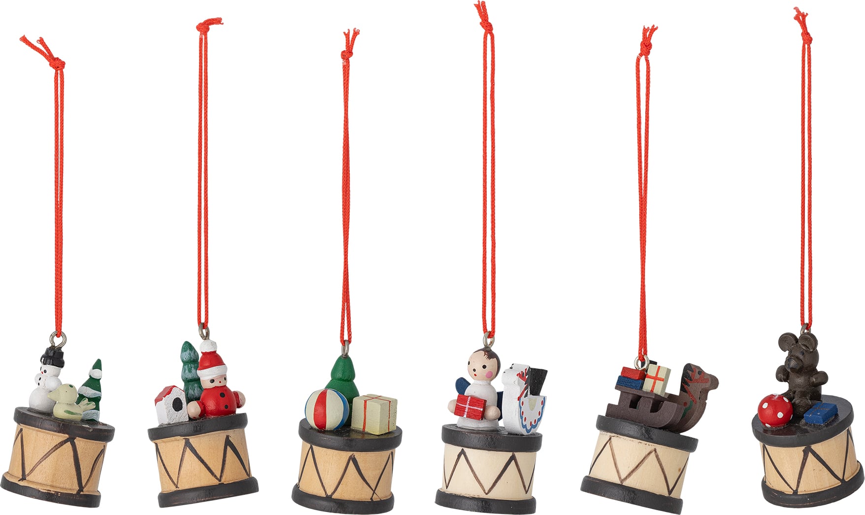 Ozdoby choinkowe Bertie 5 5 cm czerwone 6 szt.