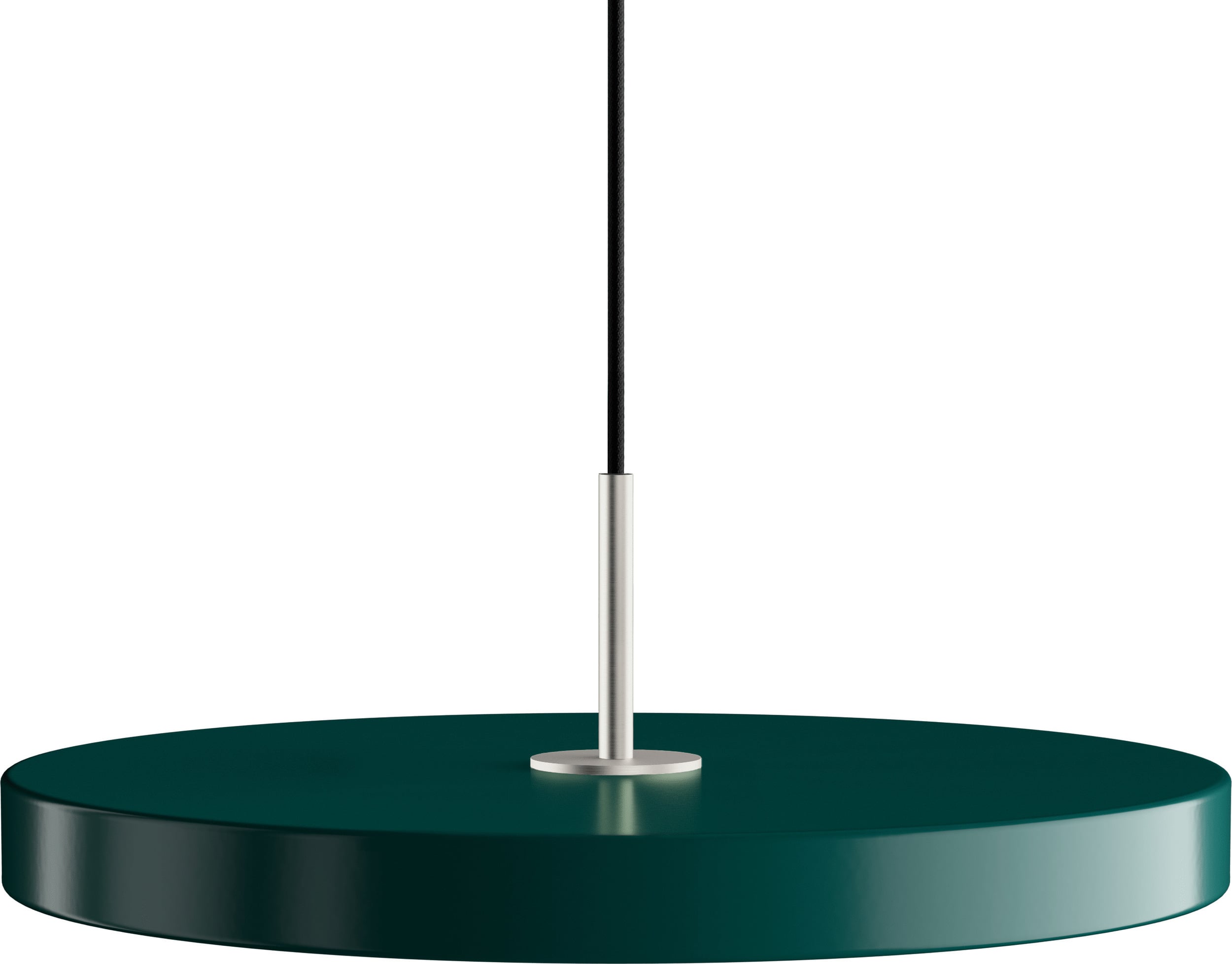 Lampa wisząca Asteria Plus 43 cm leśna zieleń ze srebrnym mocowaniem