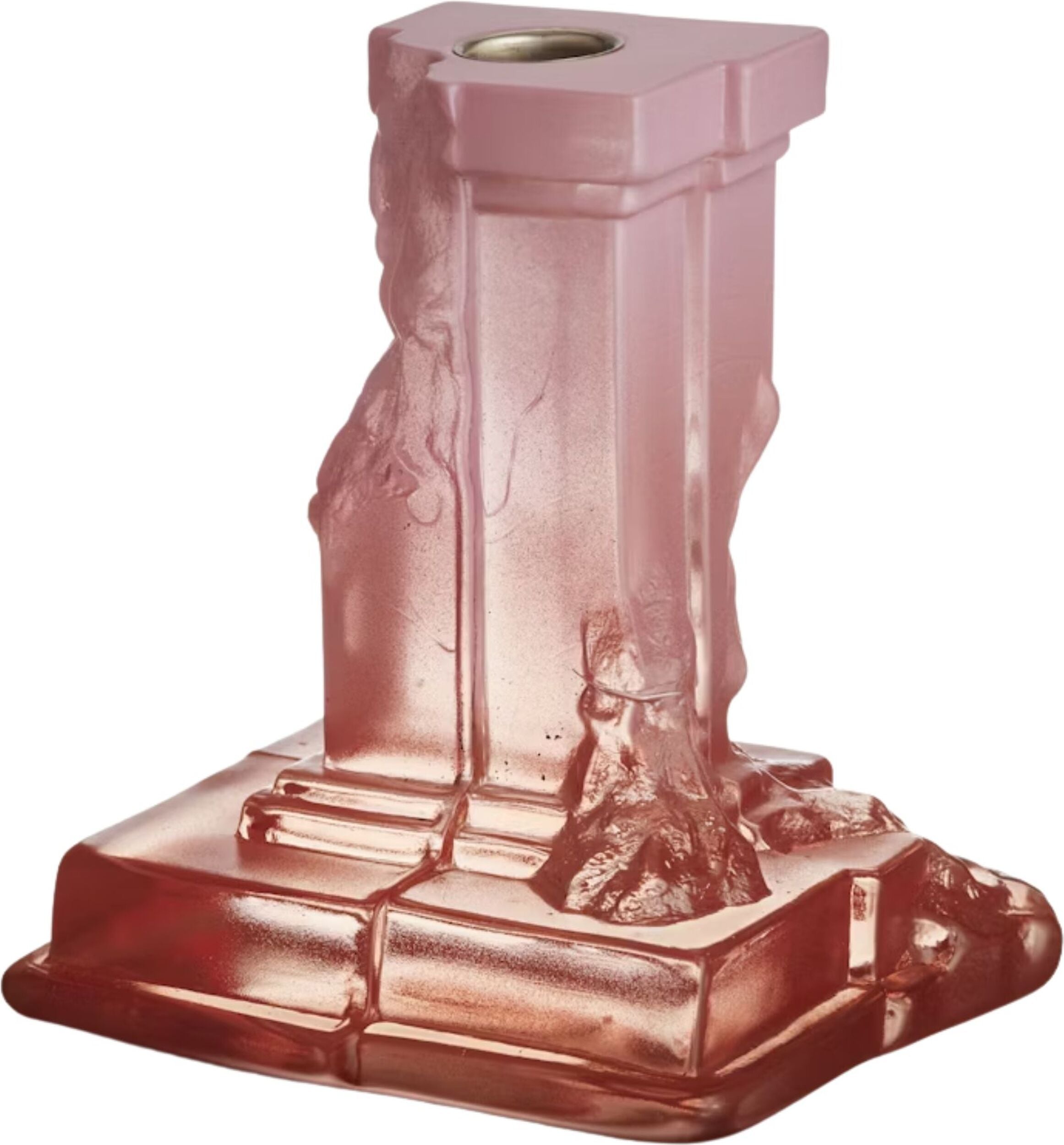 Świecznik na klasyczną świecę Rocky Baroque 15 cm różowy