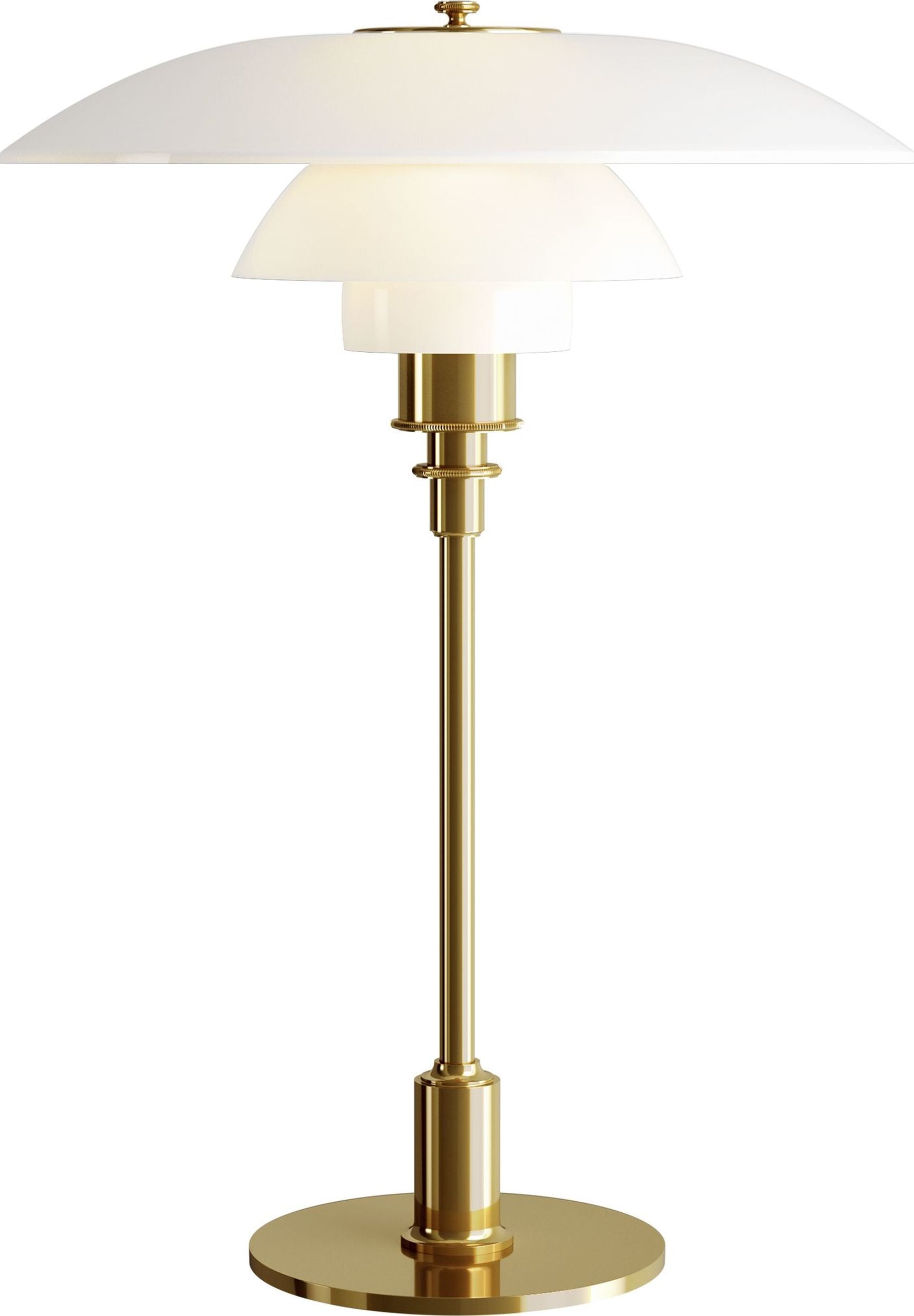 Lampa stołowa PH 33 cm mosiądz ze szklanym kloszem
