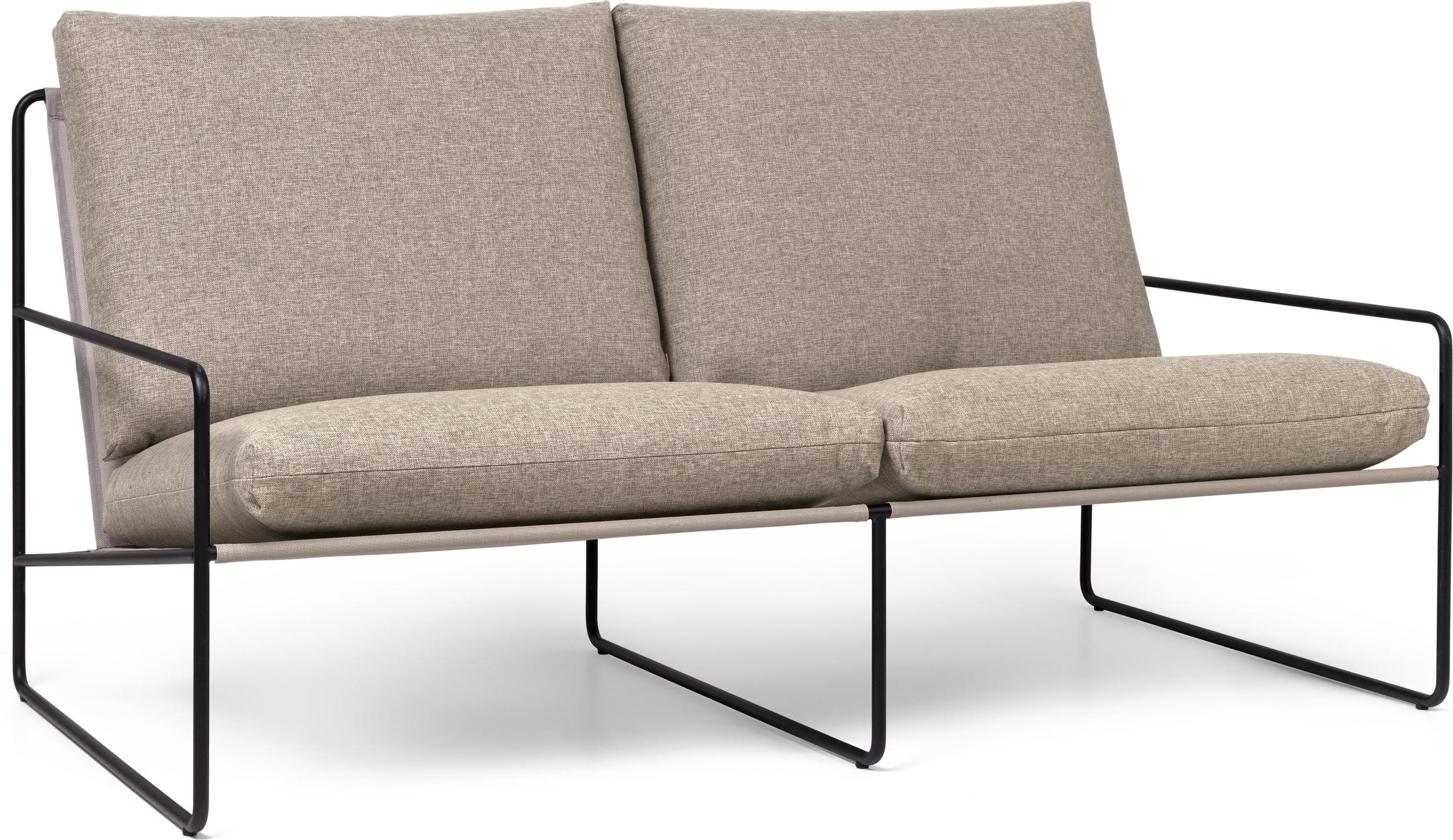 Sofa ogrodowa Desert Sand podwójna z czarną ramą