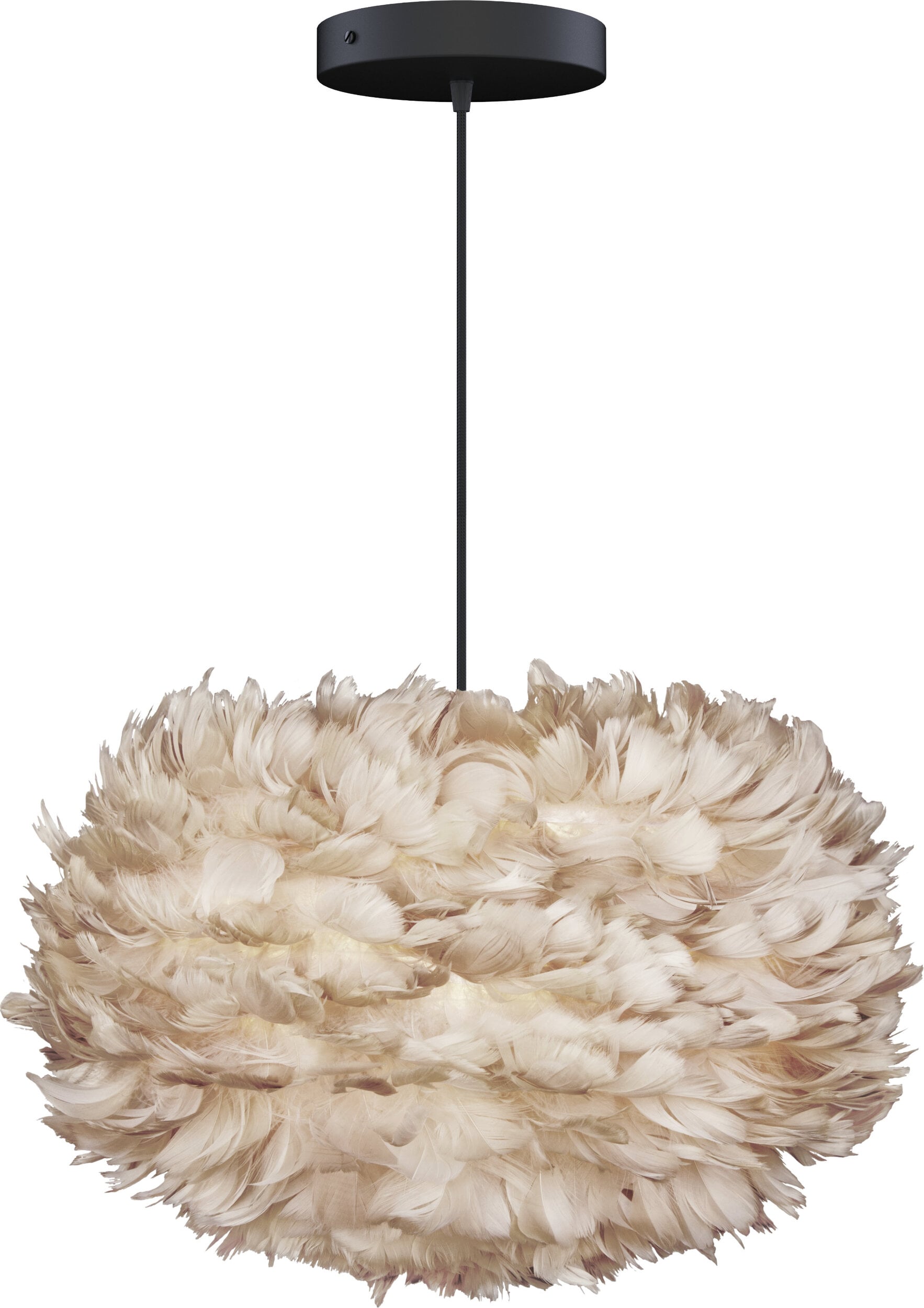 Lampa wisząca Eos 75 cm jasnobrązowa z czarną rozetą