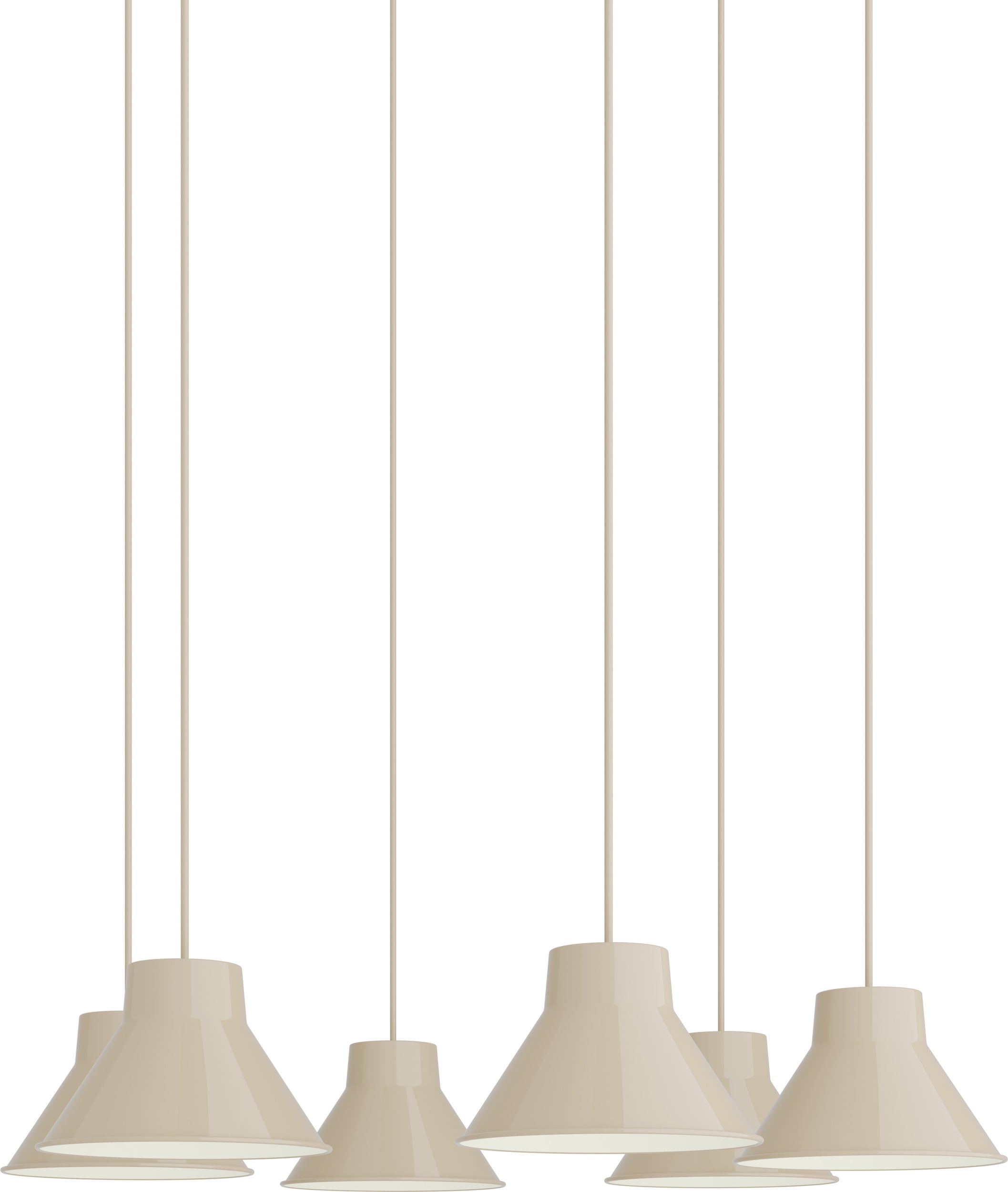 Lampa wisząca z 6 kloszami Top 21 cm piaskowa