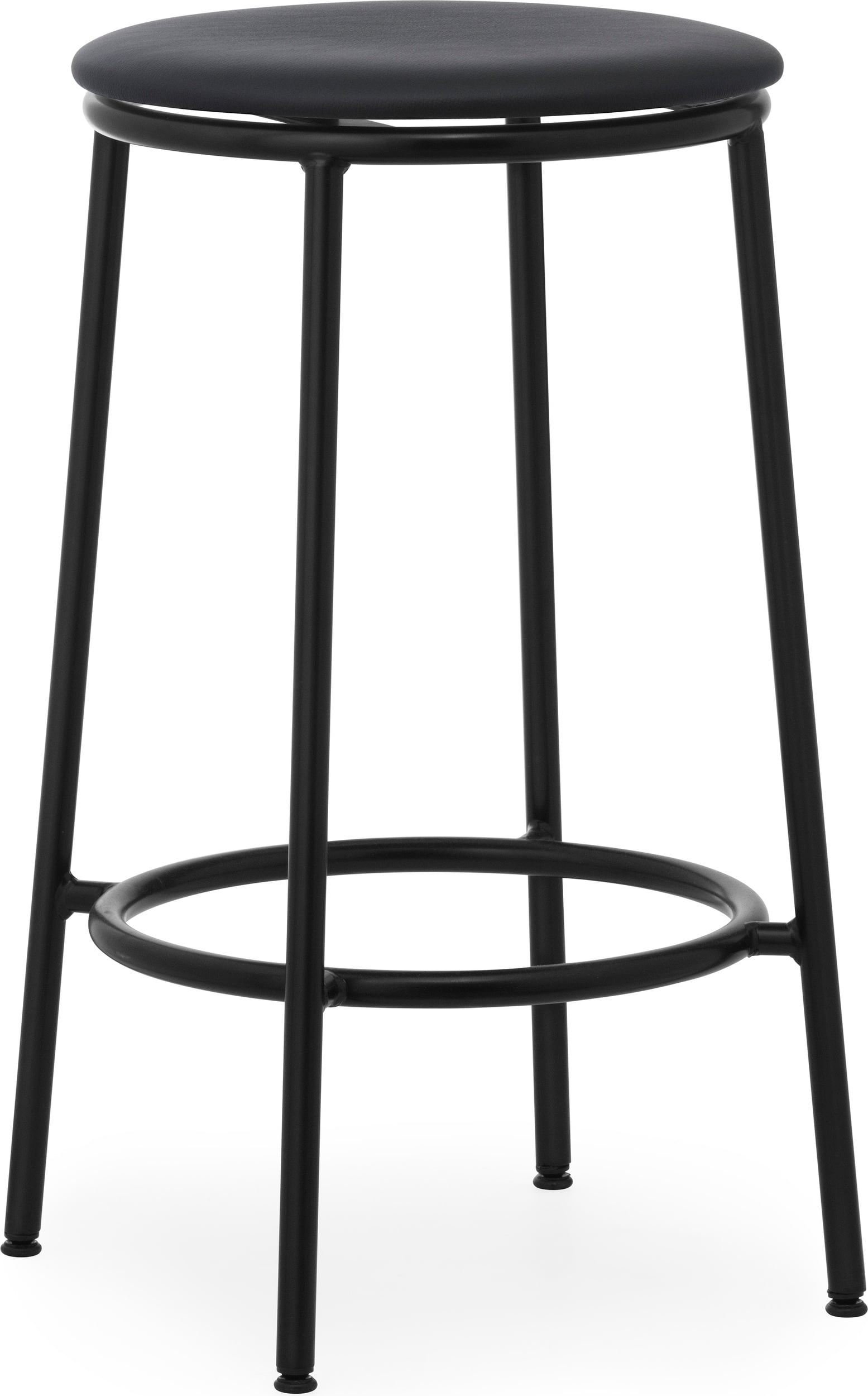 Stołek barowy Circa Ultra Leather Black 65 cm z tapicerowanym siedziskiem