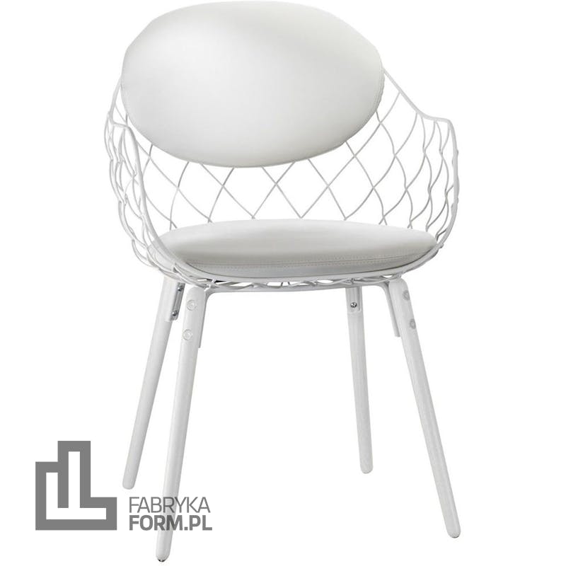 Krzesło Pina białe, materiał Steelcut 2, nogi białe