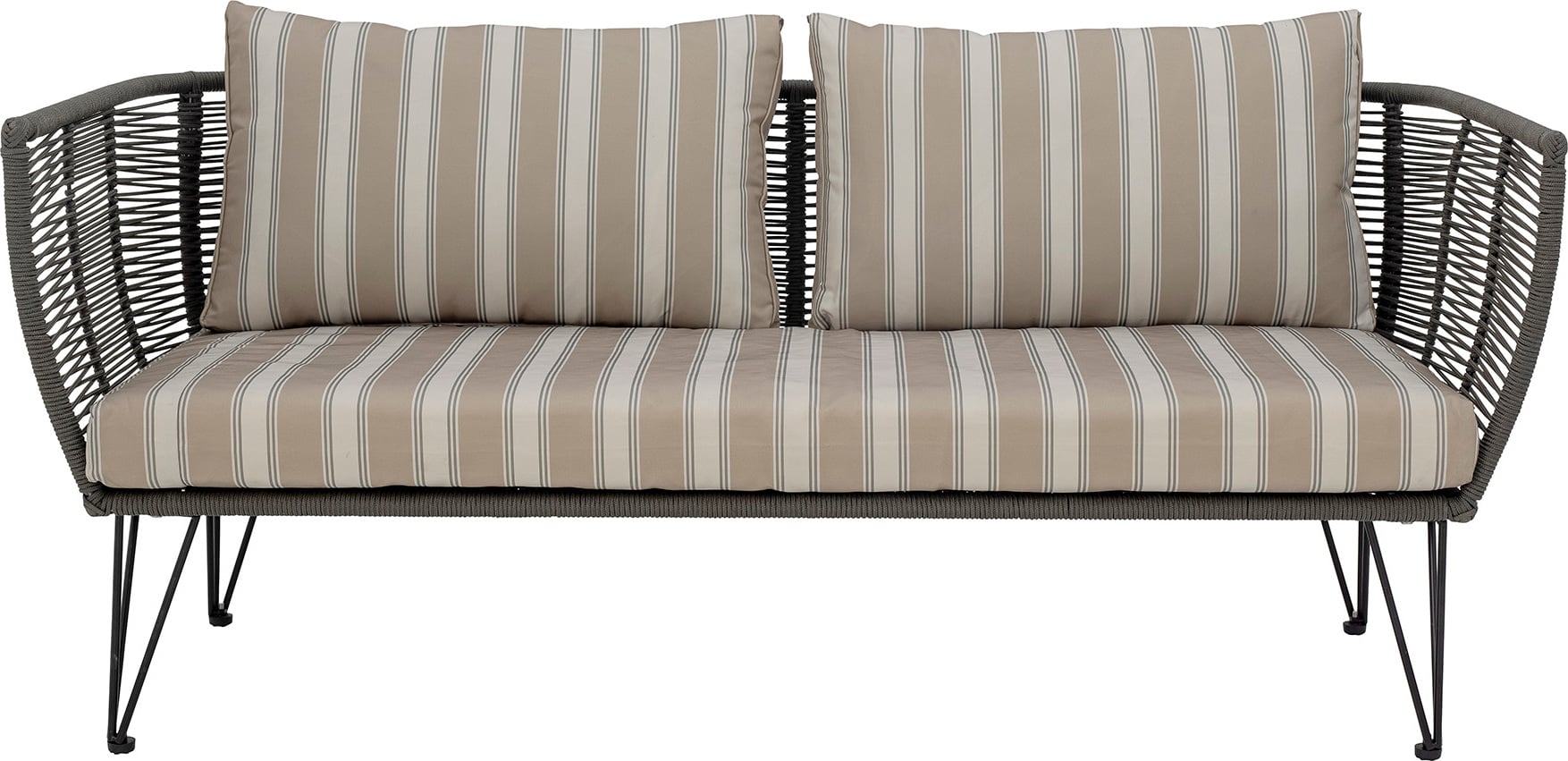 Sofa Mundo w paski beżowozielona
