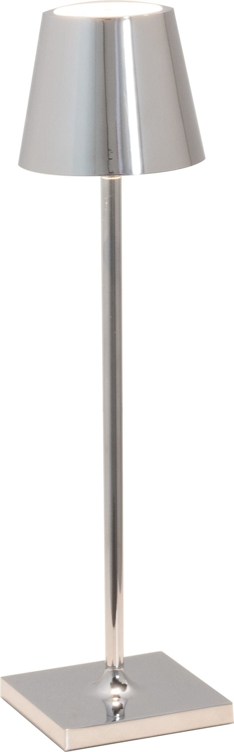 Lampa stołowa Poldina Micro 27 5 cm metaliczna srebrna