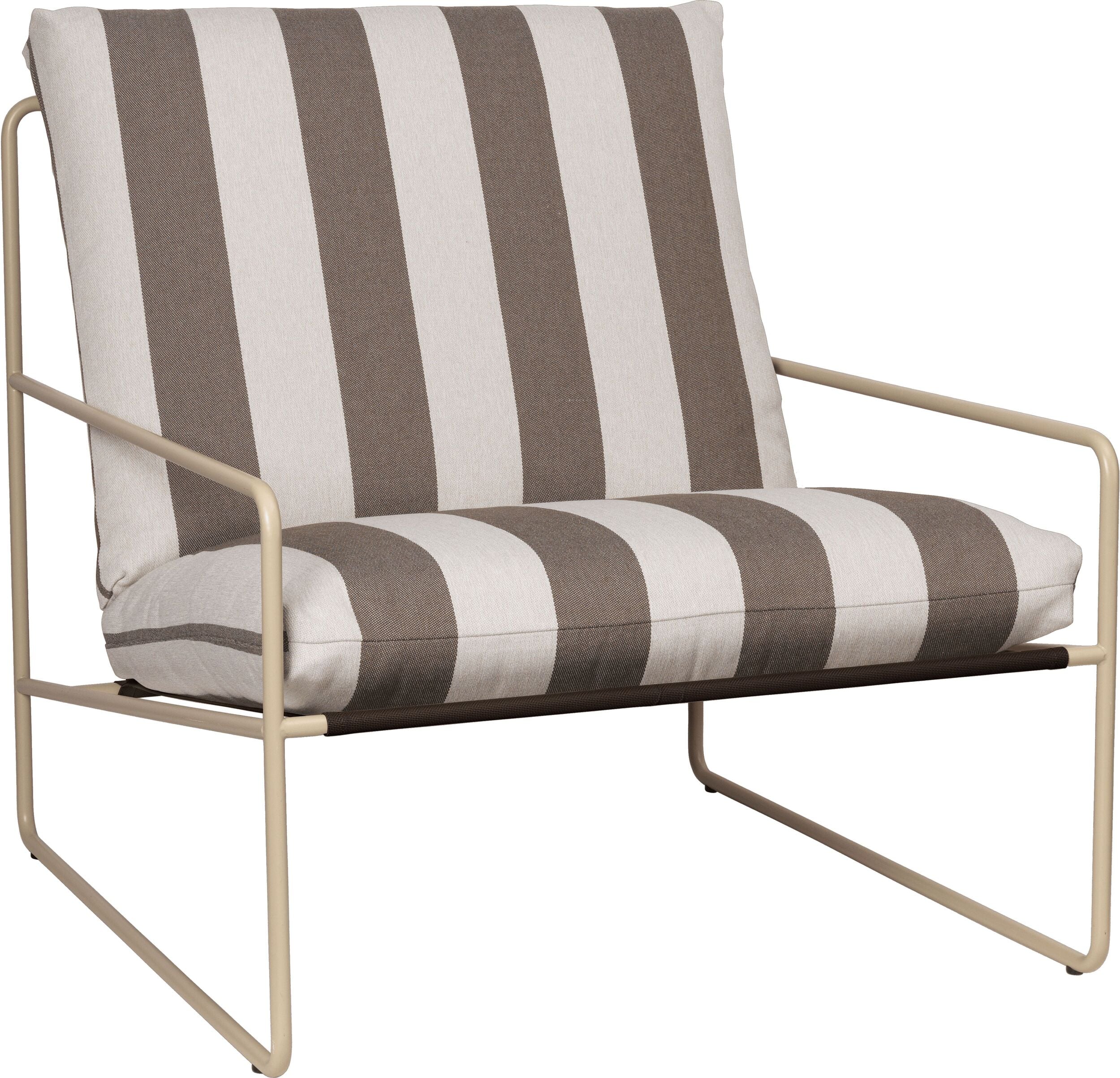 Fotel ogrodowy Desert Stripe z beżową ramą
