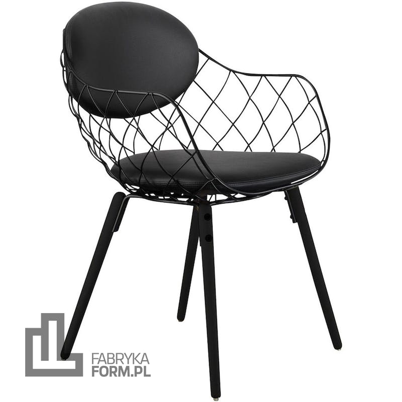 Krzesło Pina czarne, materiał Steelcut 2, nogi czarne
