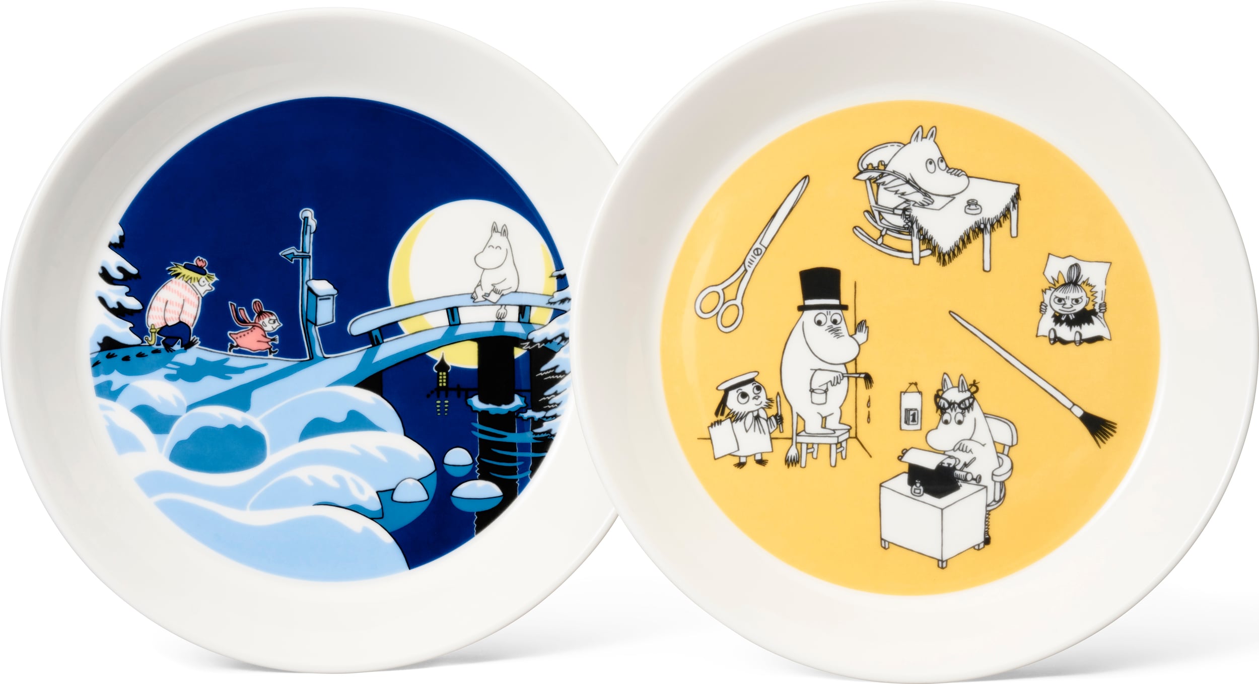Talerze Arabia Finland Muminki Office & Winternight 19 cm 2 szt.
