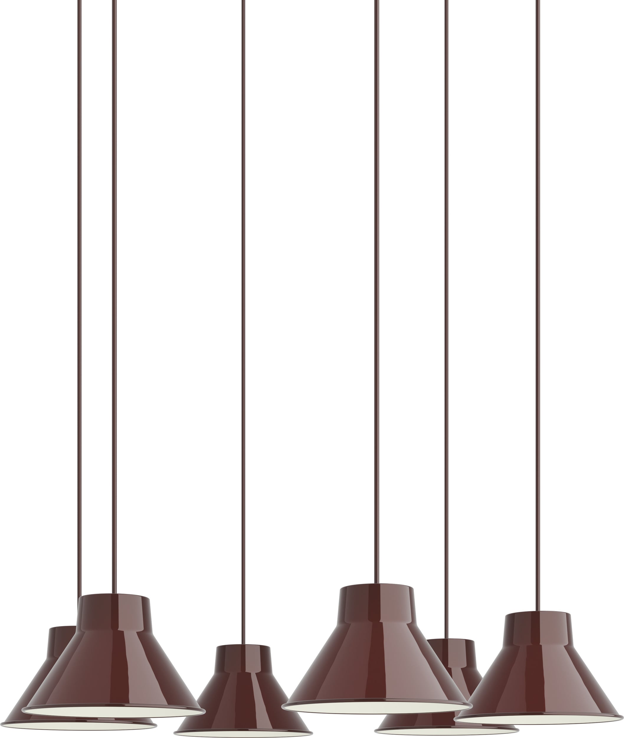 Lampa wisząca z 6 kloszami Top 21 cm ciemnoczerwona