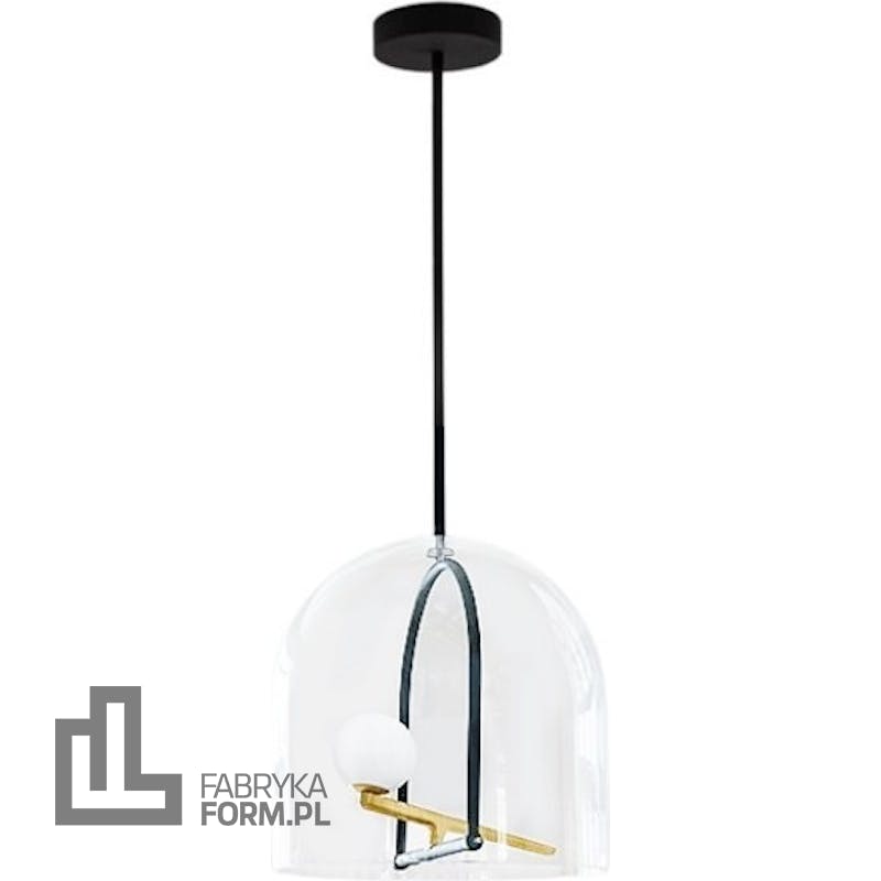 Lampa wisząca Yanzi ze szklanym kloszem