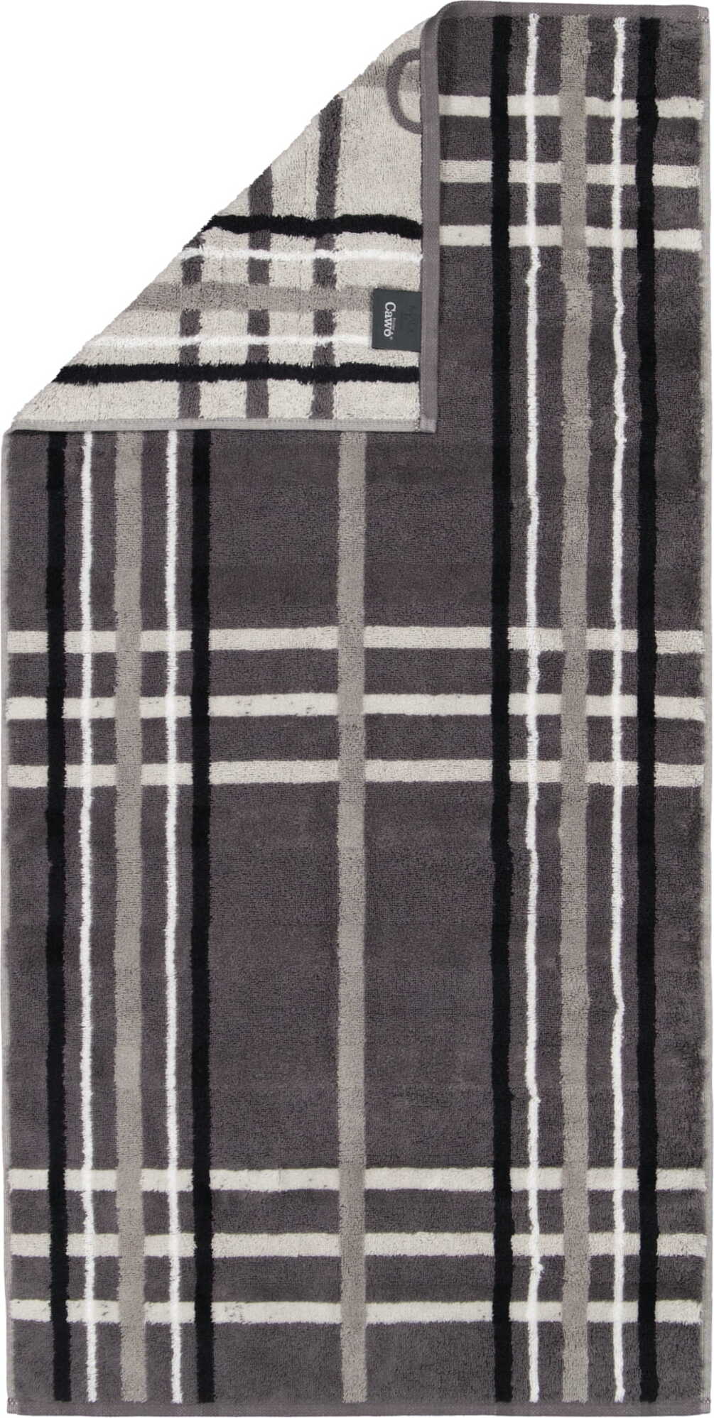 Ręcznik kąpielowy Noblesse Check w kratkę 80 x 150 cm antracytowy