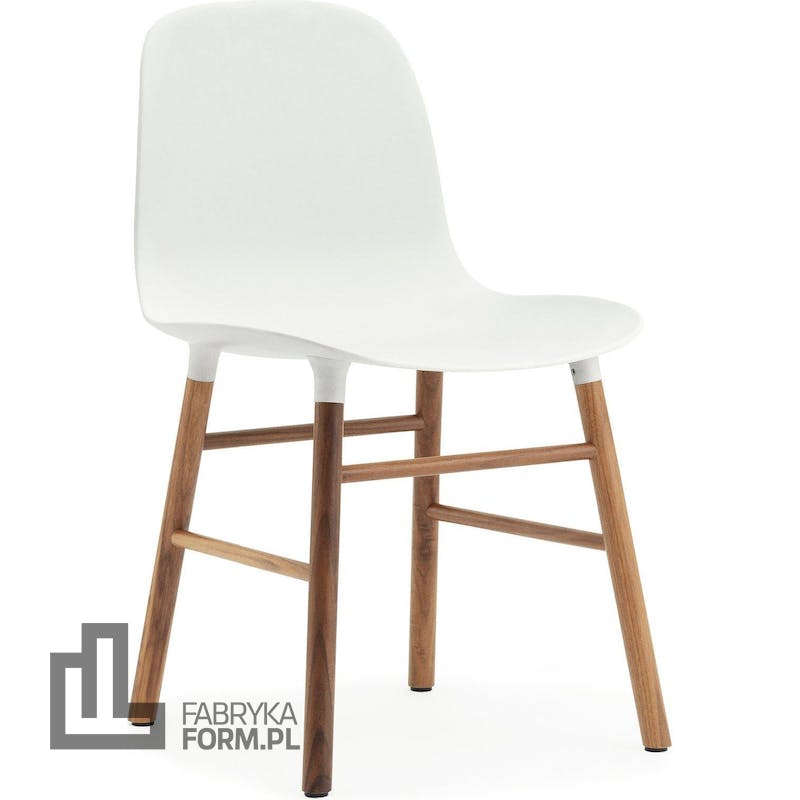 Krzesło Form białe orzechowa rama