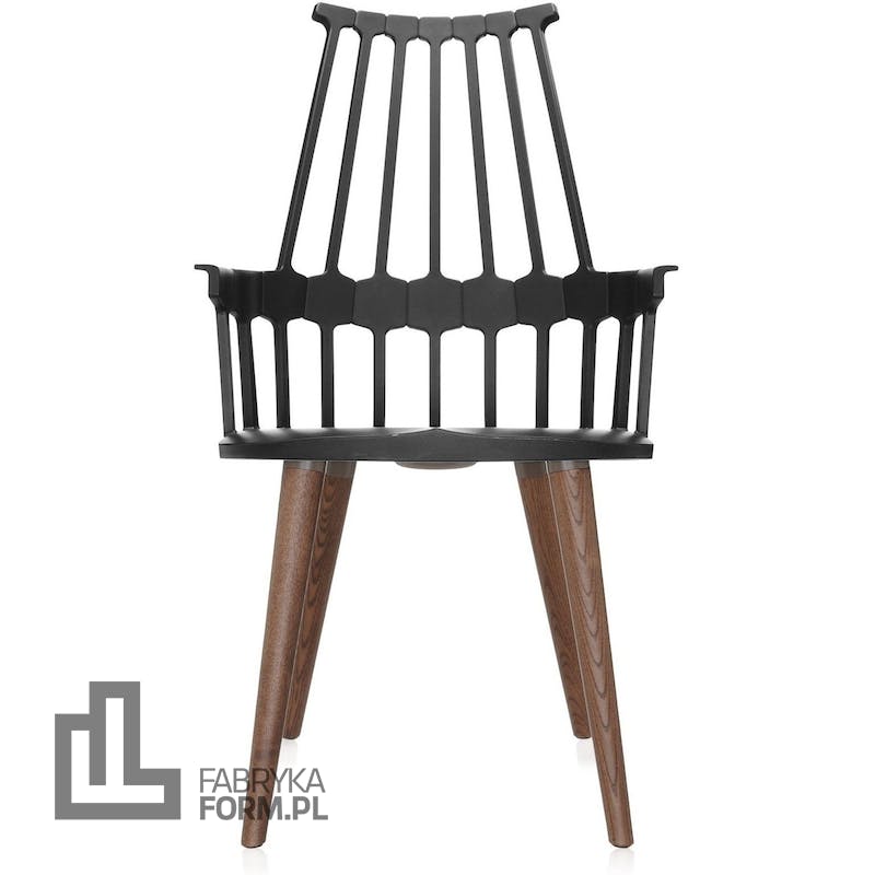Krzesło na drewnianych nogach Comback czarne