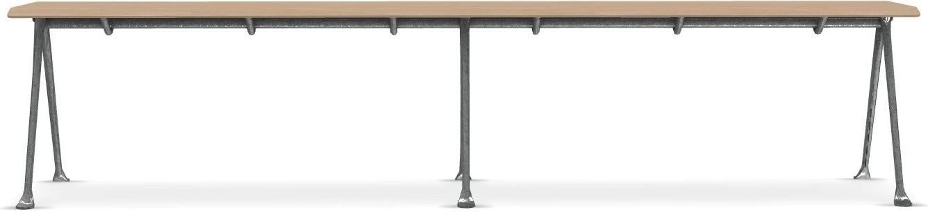 Ławka Officina 200 cm naturalny buk ze stalową ramą