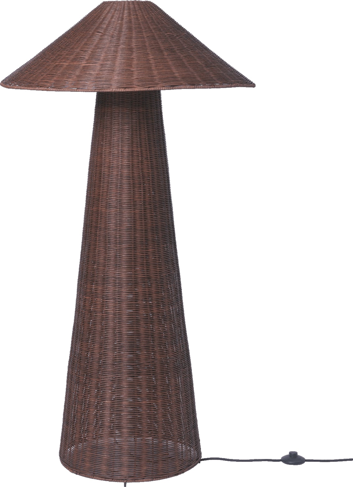 Lampa stojąca Dou ciemna rattanowa
