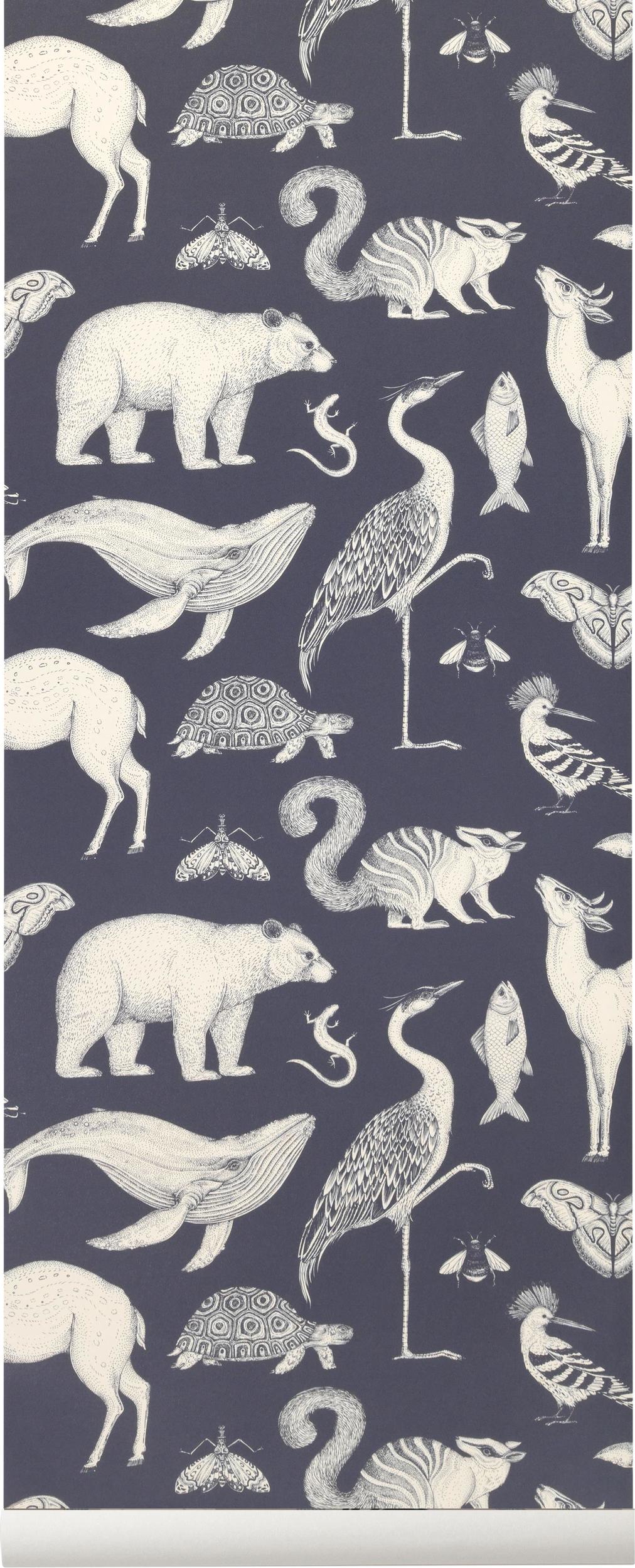 Tapeta Katie Scott Animals granatowa
