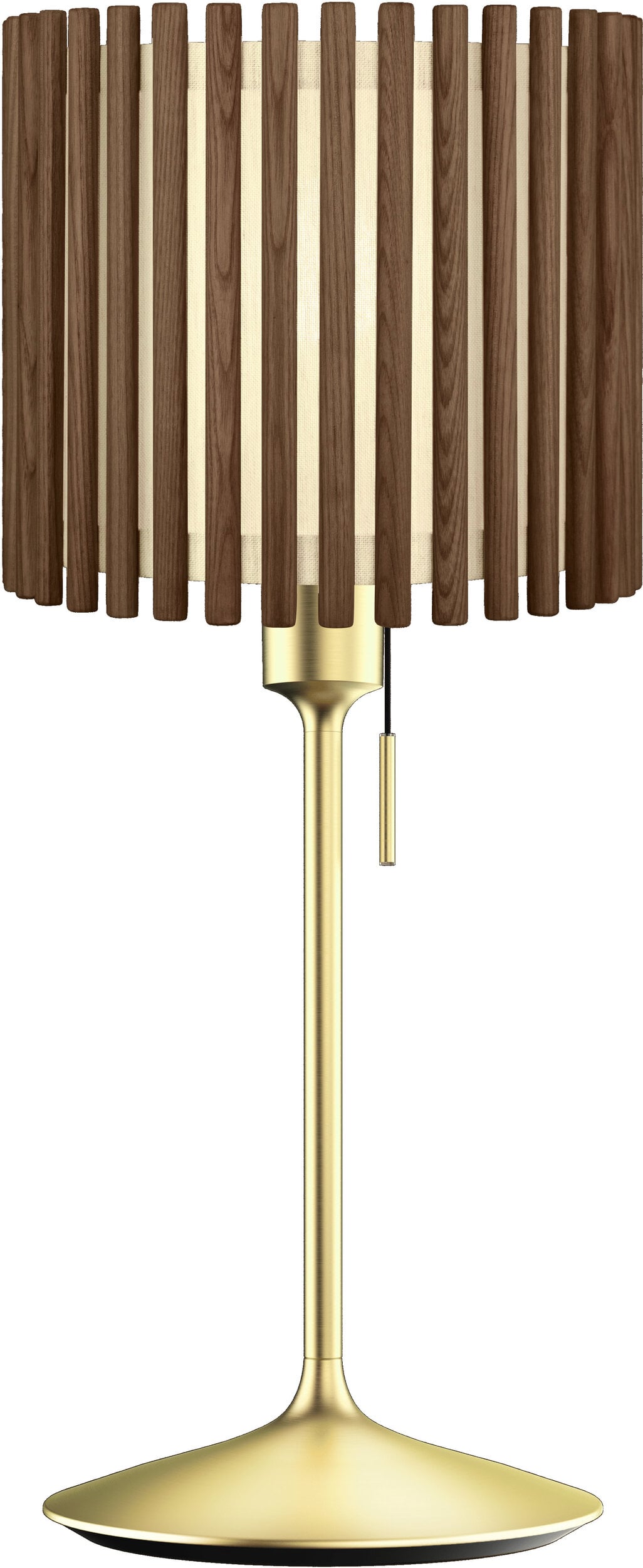 Lampa stołowa Komorebi okrągła 29 4 cm ciemny dąb ze złotą podstawą