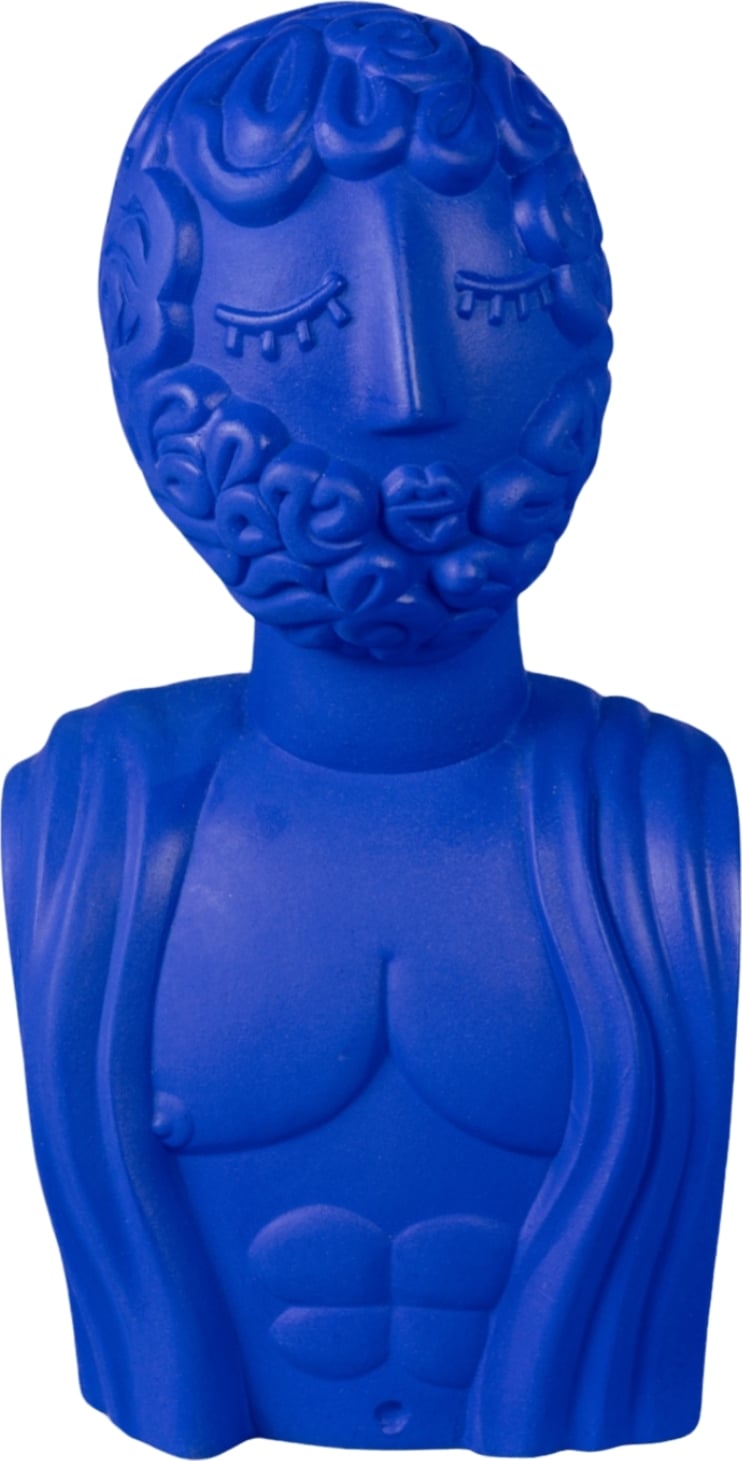 Figurka dekoracyjna Magna Graecia Bust Man niebieska z terakoty