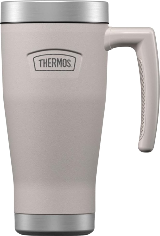 Kubek termiczny z uchwytem Icon 470 ml beżowoszary