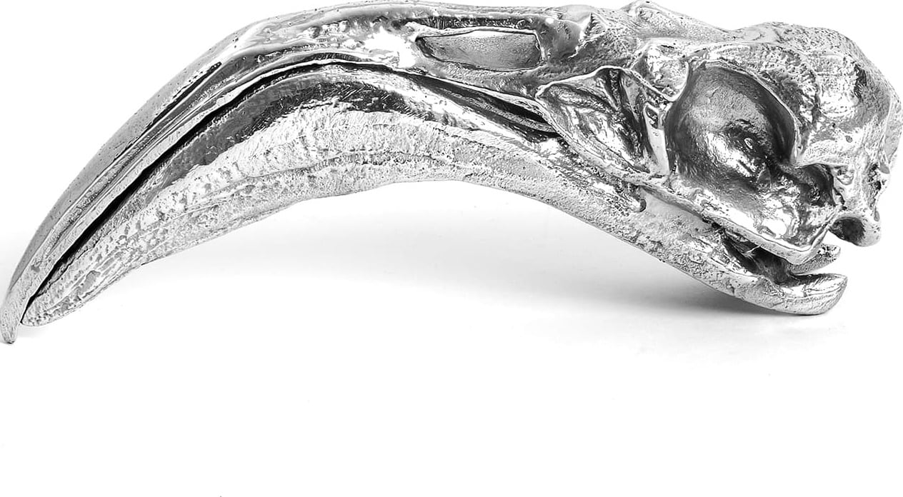 Dekoracja Wunderkammer srebrna Flamingo Skull