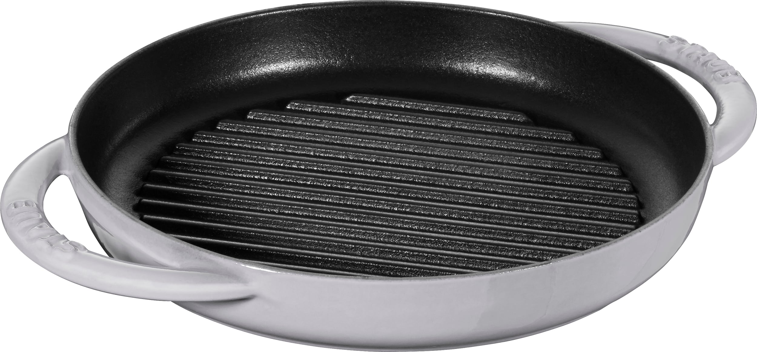 Patelnia grillowa Staub 22 cm grafitowa z dwoma uchwytami